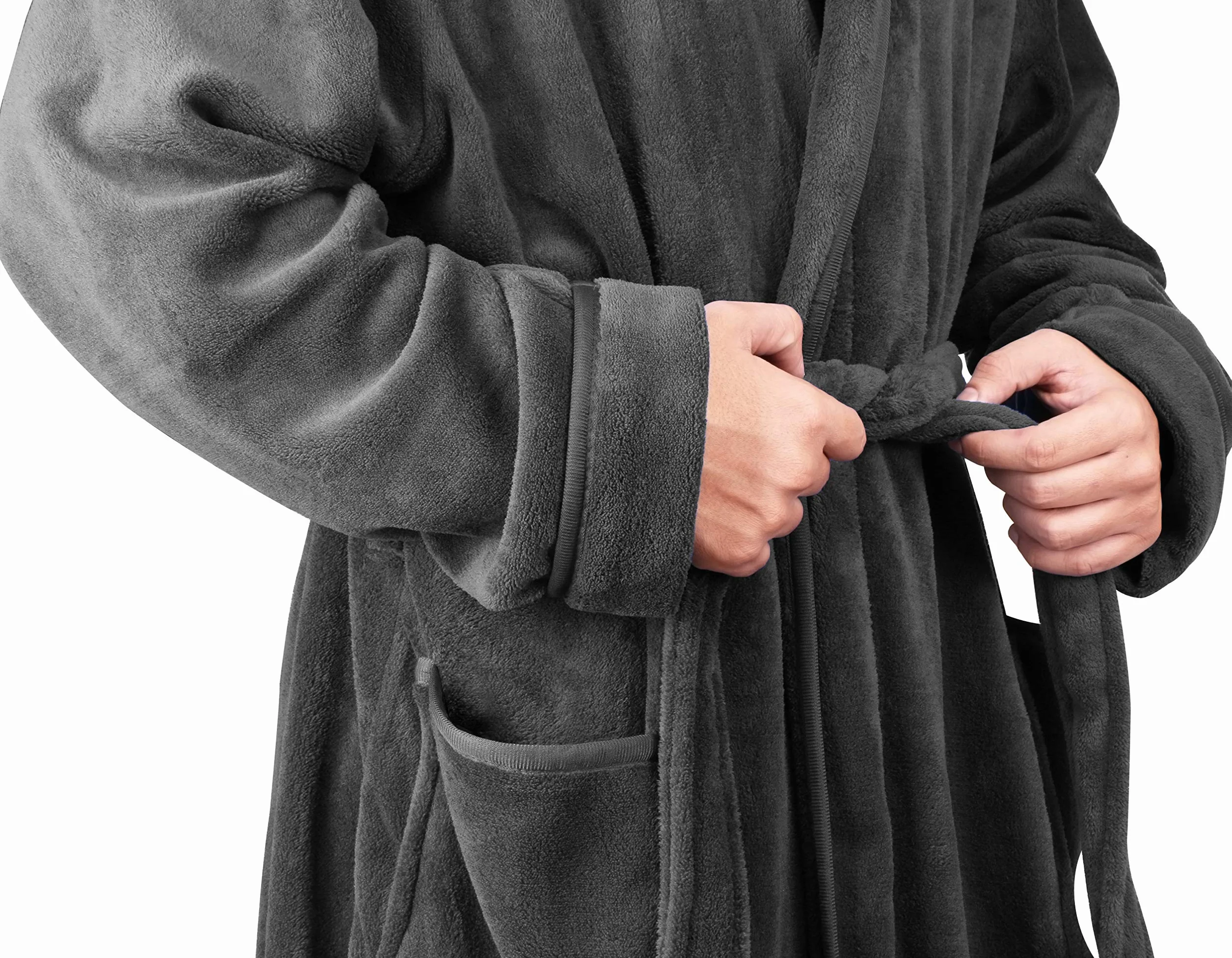Luksusowy szlafrok męski NY Threads |Super miękki polarowy szlafrok| Przytulna odzież codzienna i nocna z szalowym kołnierzem