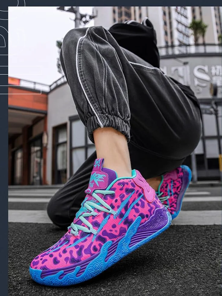 Bolognifi Uniseksowe buty do koszykówki z wysoką cholewką, antypoślizgowa gumowa podeszwa, idealne do treningów i gier na świeżym powietrzu(Pink,39 EU)