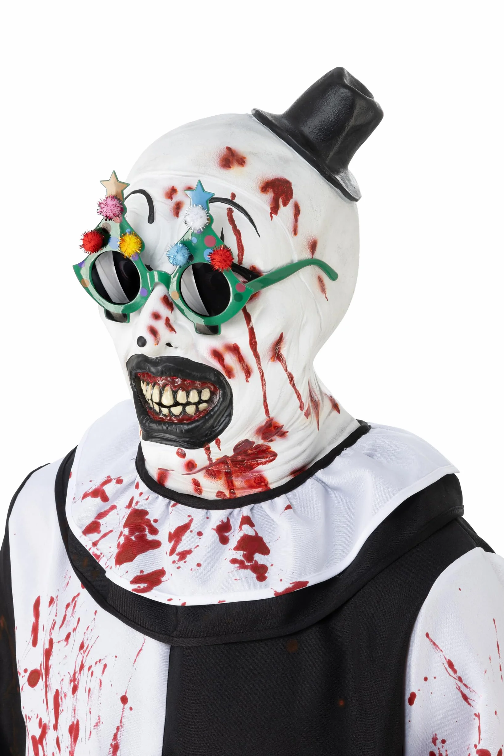 Chaks - okulary Terrifier Christmas Tree dla dorosłych, oficjalny dodatek do kostiumu z zieloną oprawką i ciemnymi szkłami