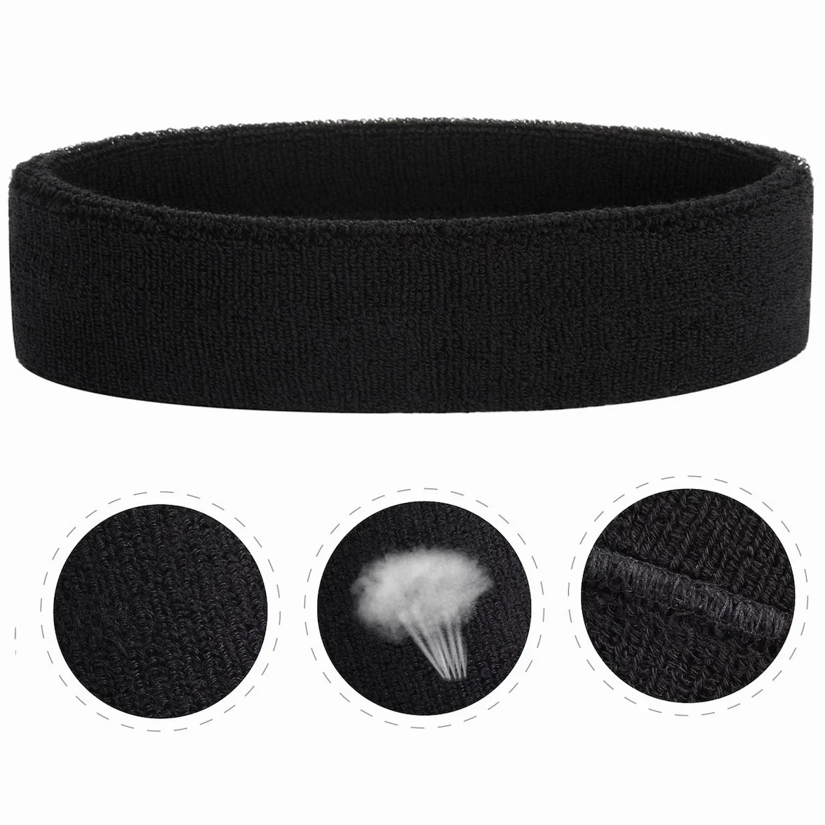 ONUPGO Headband Sports Sweatbands - 3/6/12 Terry Cloth Striped Head Band/Wrist Band Set Athletic Ćwiczenie Koszykówka Headbands Moisture Wicking Bluza Absorbing Band