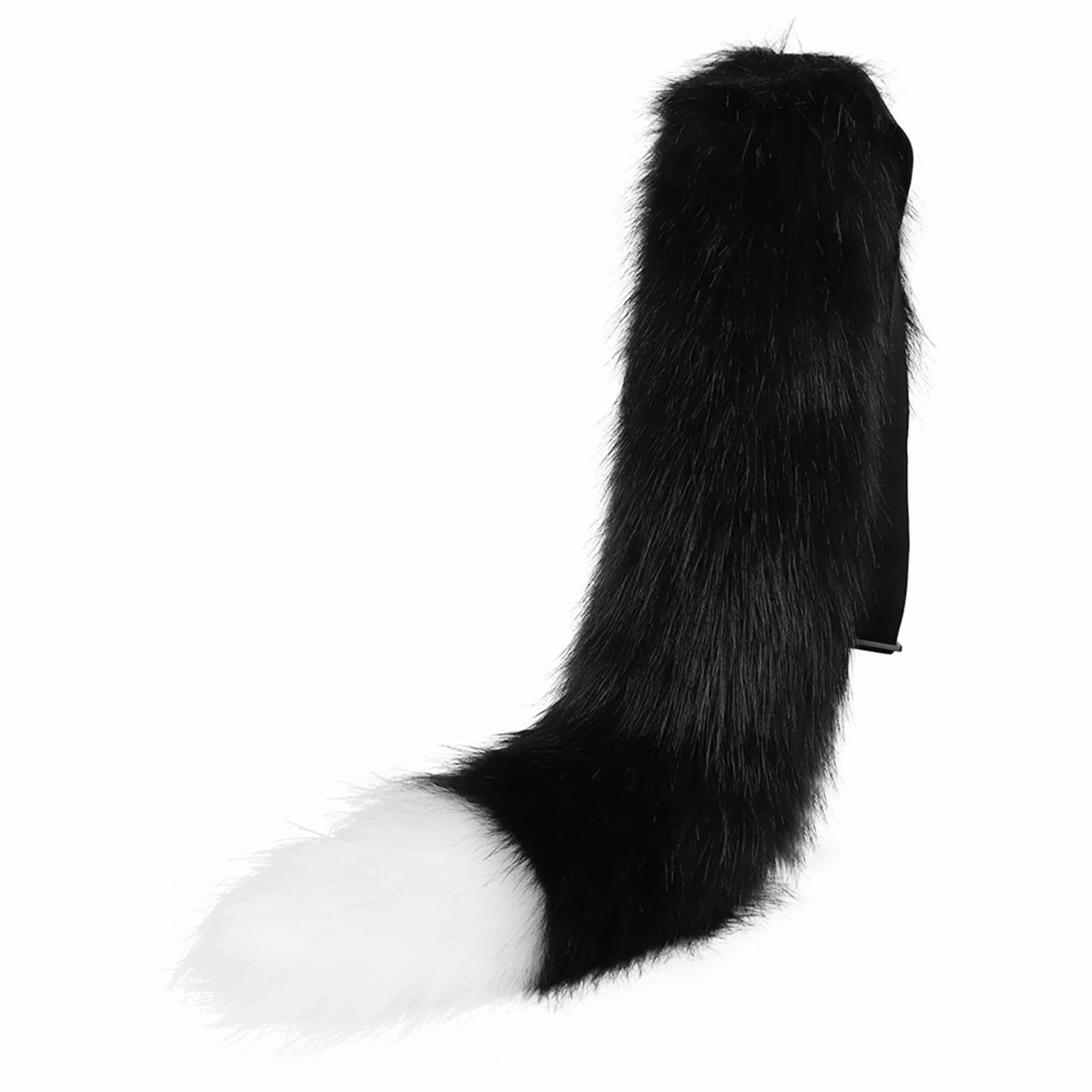 Ogon lisa 65 cm (25,6 cala) wilk kot długi pluszowy ogon, miękki, puszysty, na Halloween, zwierzę, do odgrywania ról, rekwizyty do przebrania
