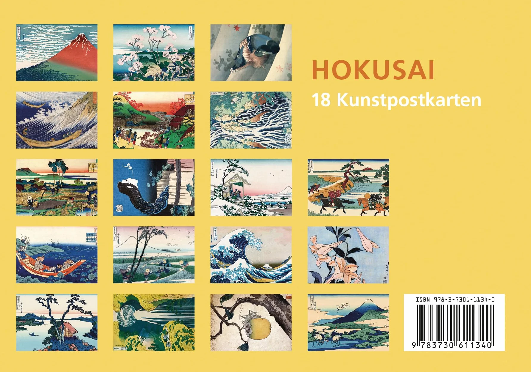 Postkarten-Set Katsushika Hokusai: 18 Kunstpostkarten aus hochwertigem Karton. ca. € 0,28 pro Karte: 20