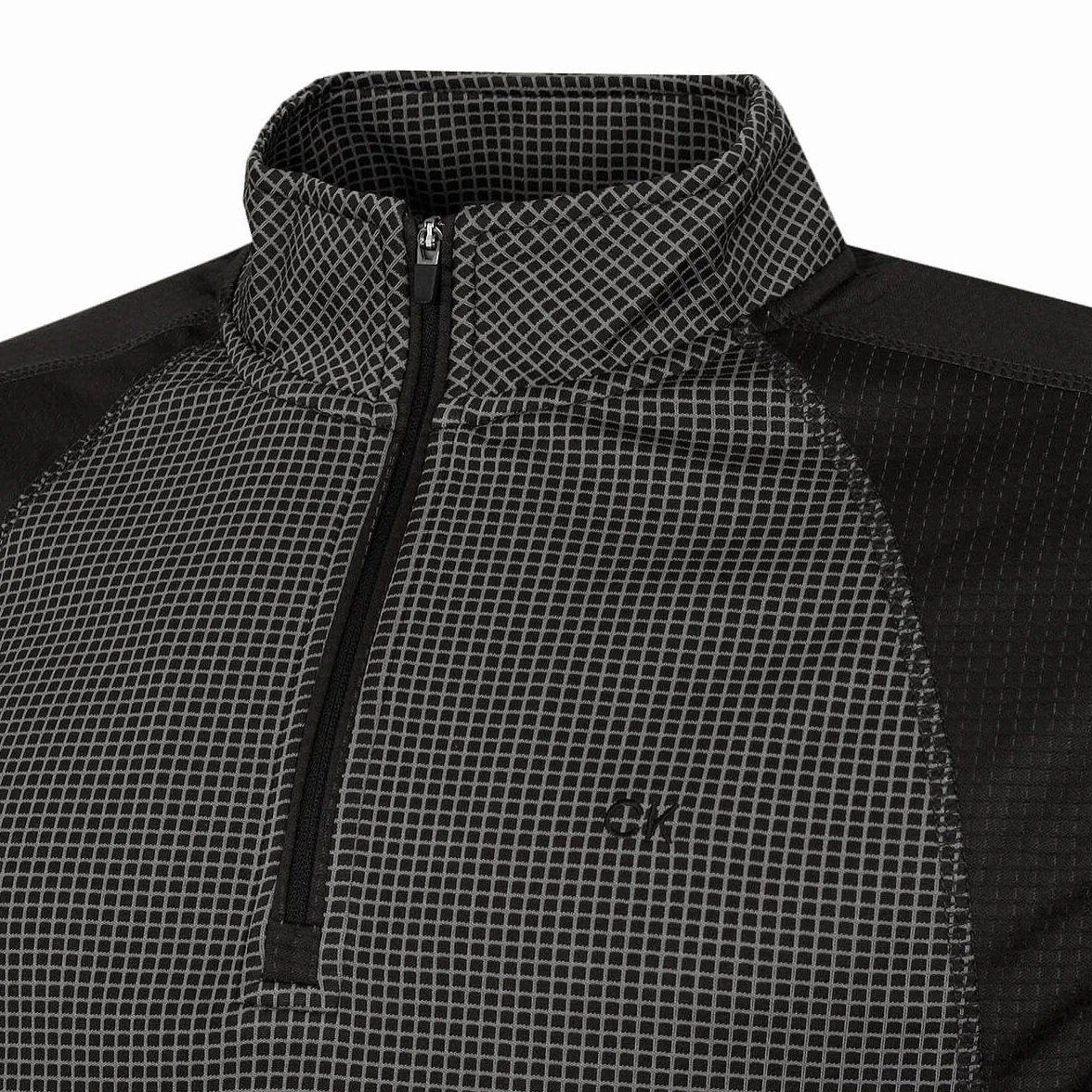 Calvin Klein Meska Micro Grid Half Zip Mid Layer