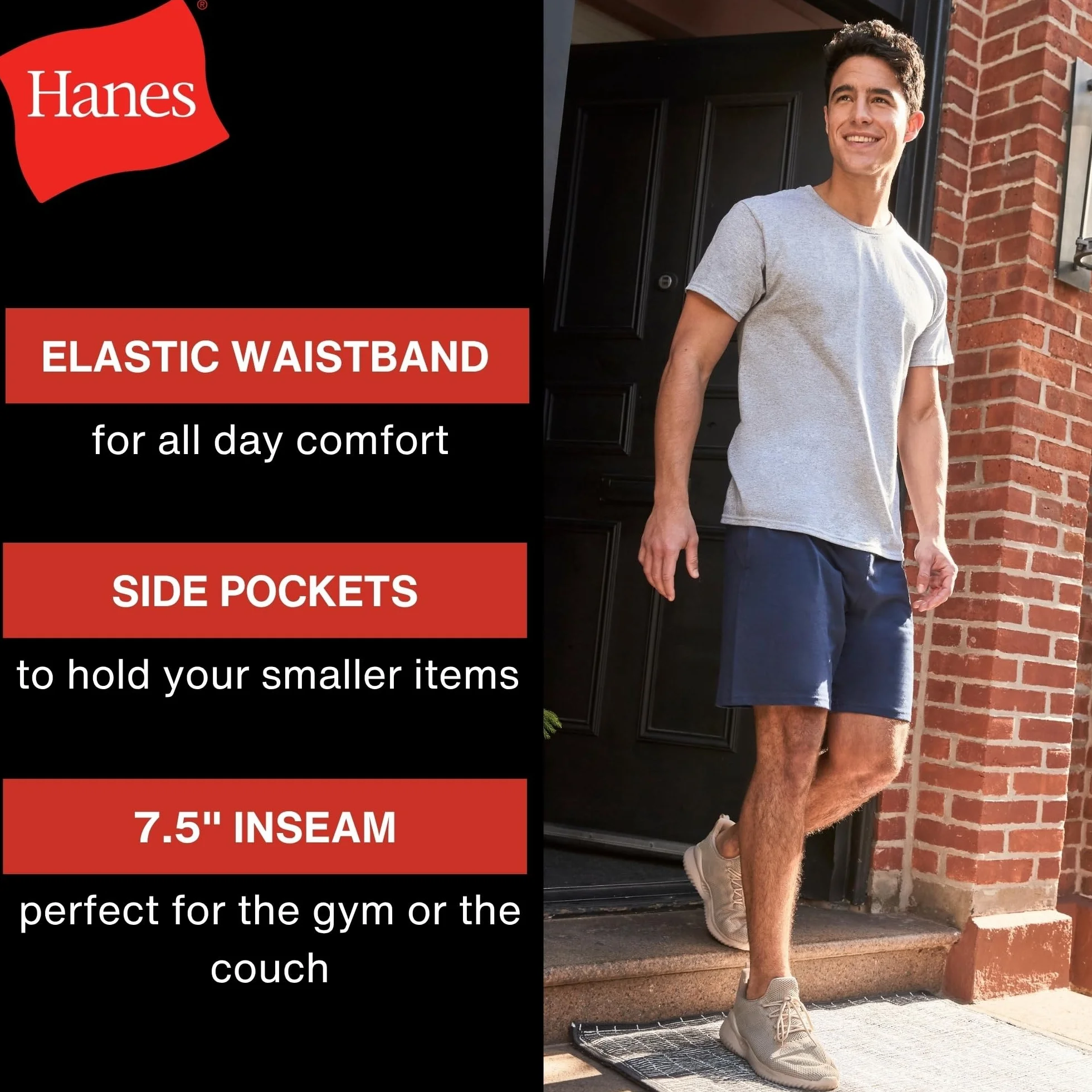 Hanes Jersey Short With Pockets - Nieformalne szorty Mężczyźni
