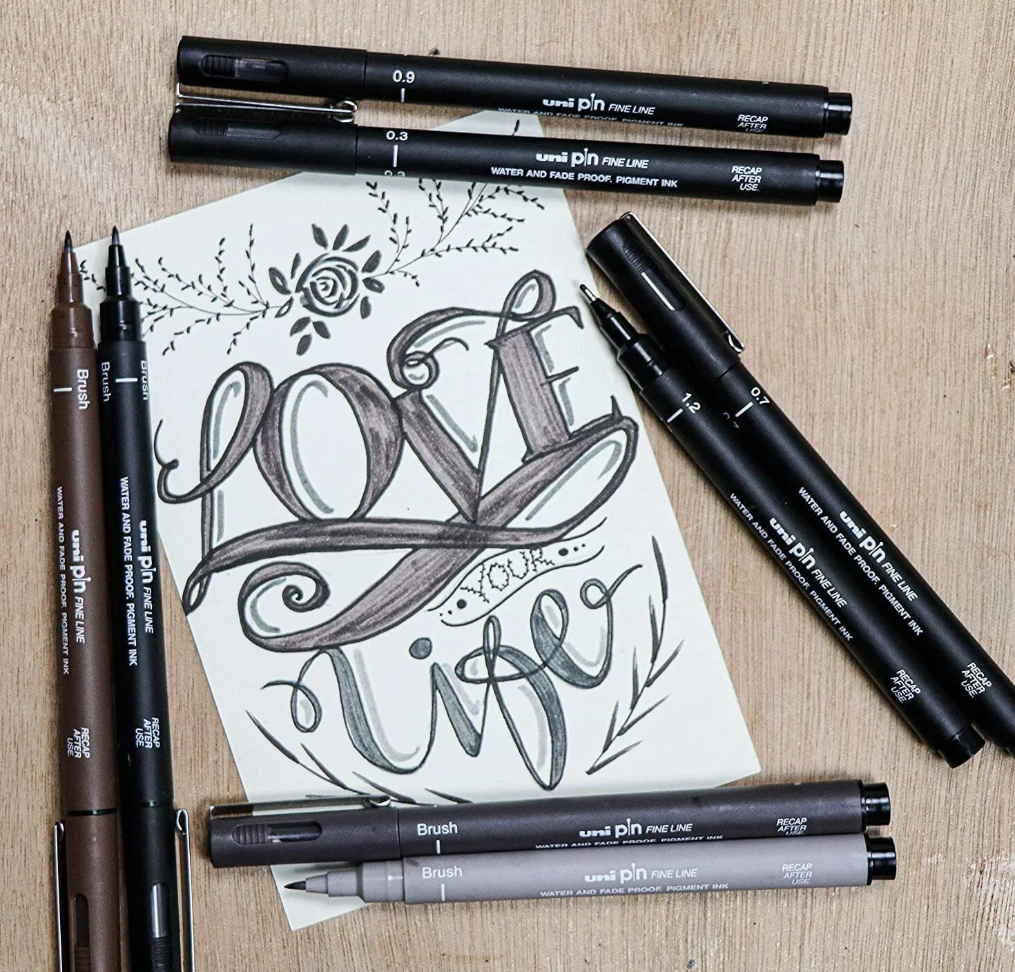 UNI-BALL Długopis do rysowania cienkopisów Ultra Fine Line Marker 0,05 mm Black Ink - [opakowanie 3]