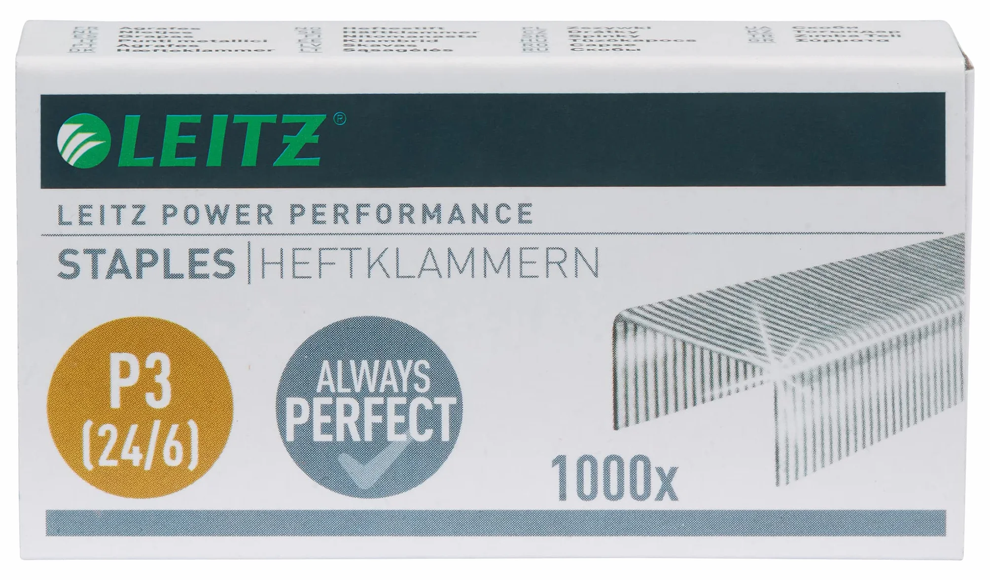Leitz Power Performance 55700000 Zszywki, Srebrny, 1000 sztuk