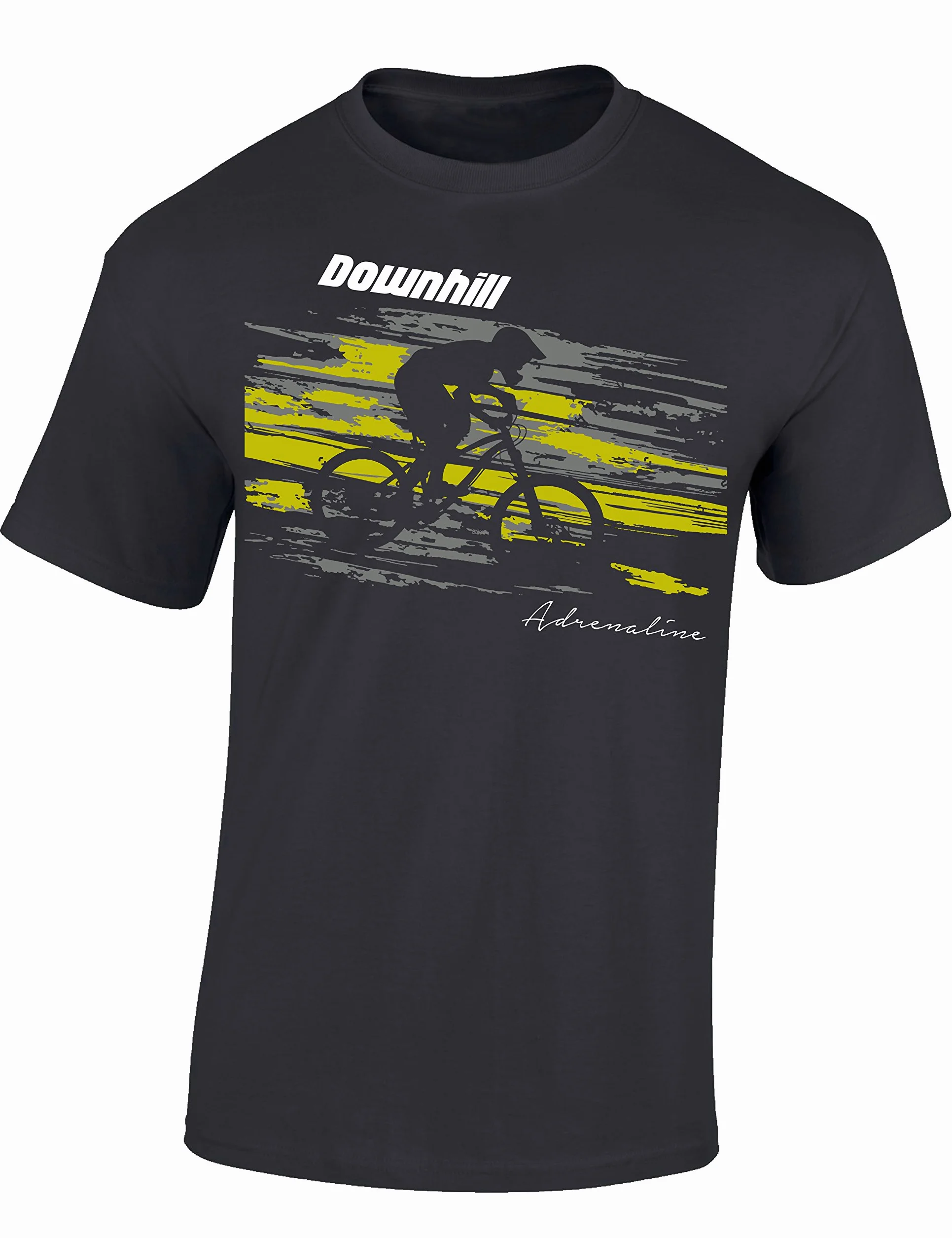 Baddery Koszulka rowerowa dla dzieci - "Downhill Adrenaline", "MTB" i "Bike Parts" - motyw roweru górskiego - koszulka dla chłopców i dziewczynek, Light Graphite - Downhill Adrenaline, 140