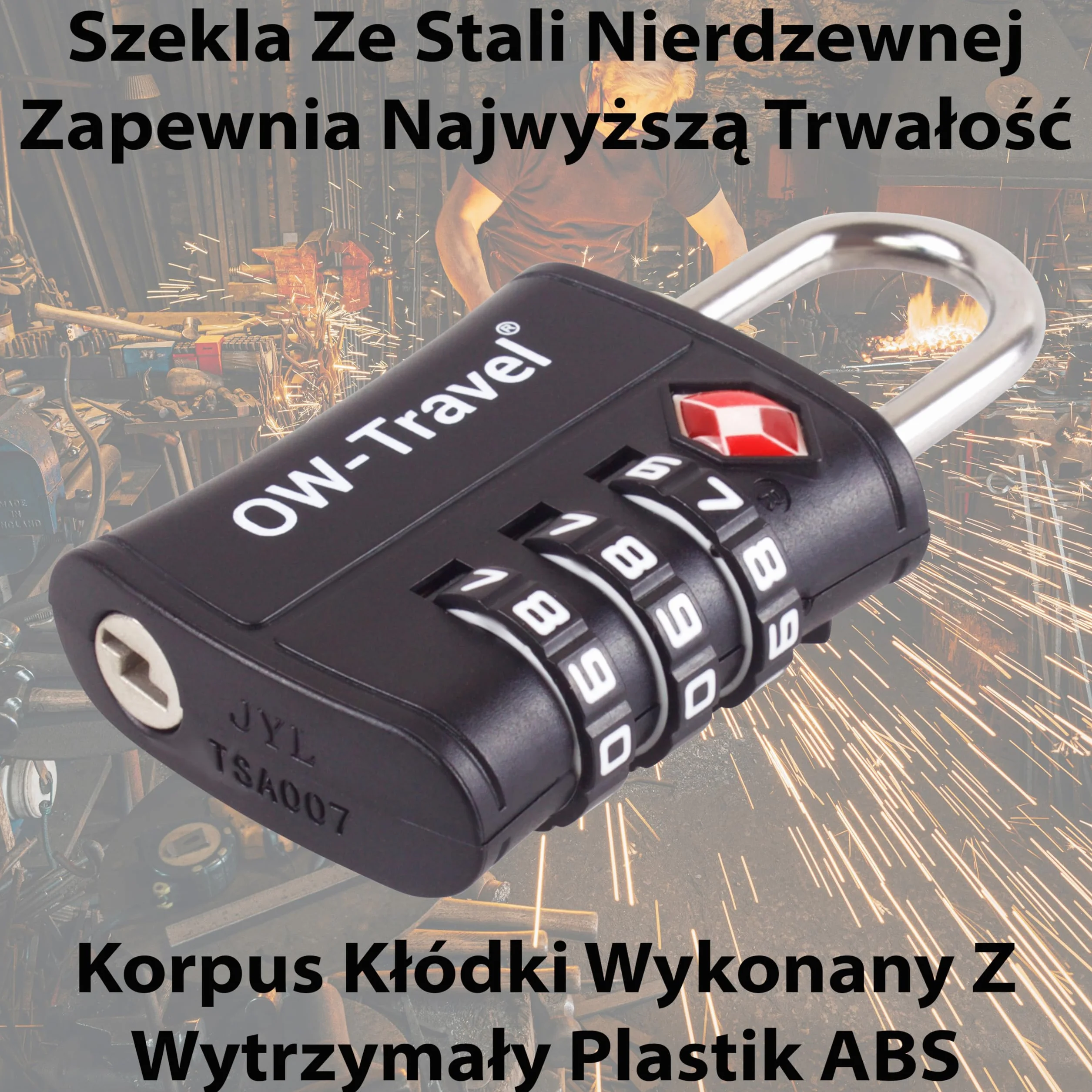 OW-Travel Zamki do Walizek (Zestaw 1 Czarnych) Kłódka TSa z Plastiku ABS z Szyfrem. TSA Combination Lock 3 Cyfrowe Kłódki Walizkowe. Zamek Szyfrowy Do Walizki Plecak Bagaż Szafek na Siłownię
