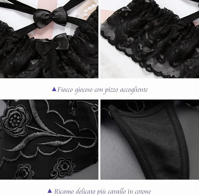Seksowna koronkowa bielizna erotyczna erotyczna bielizna nocna dwa biustonosze i majtki w seksownym zestawie kobiety plus size piżama kwiatowy stringi i majtki dla kobiet
