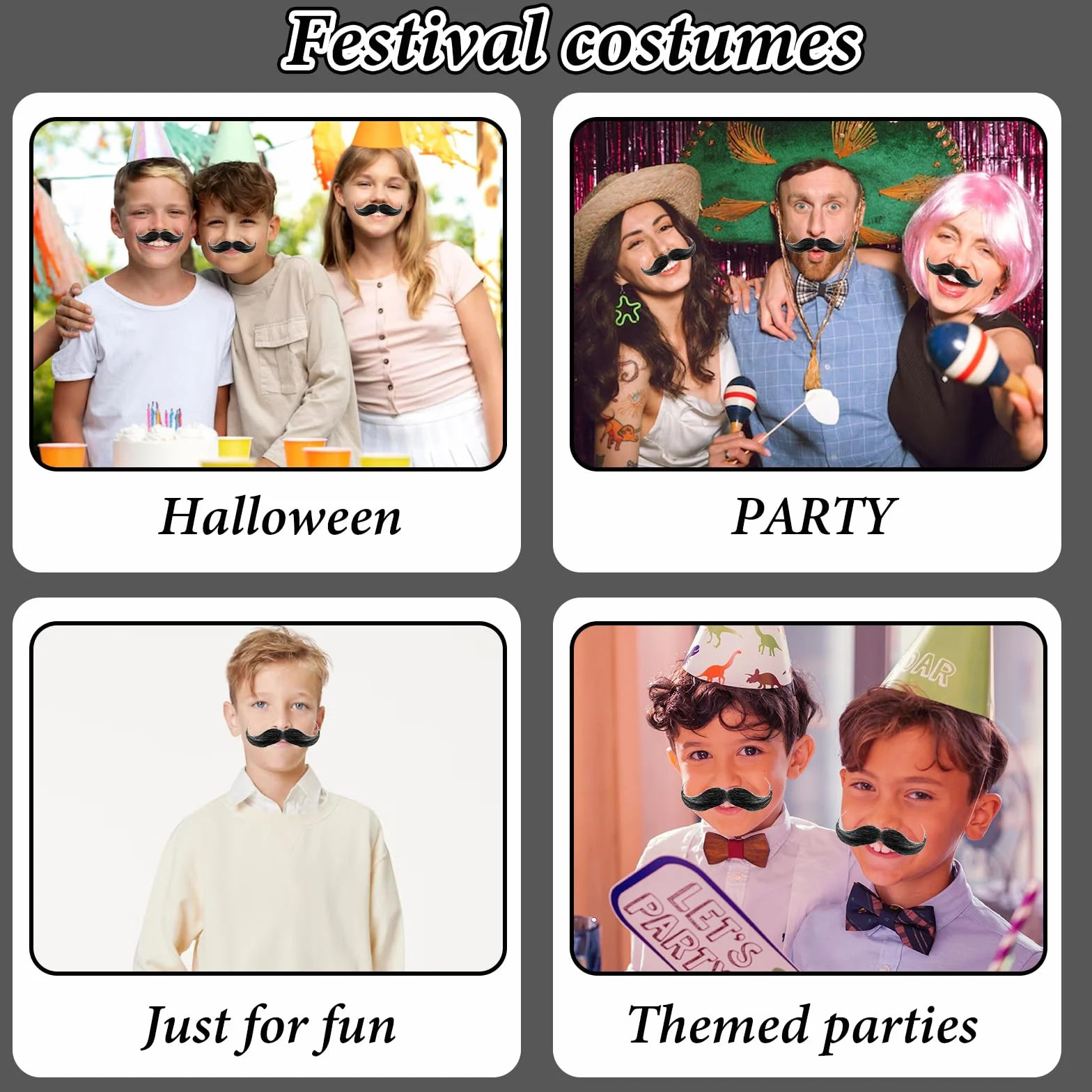 1 sztuka wąsów do przyklejenia, realistyczne klejenie wąsów, sztuczna broda, na cosplay z lat 80., karnawał, Boże Narodzenie, Halloween, akcesoria Cosplay