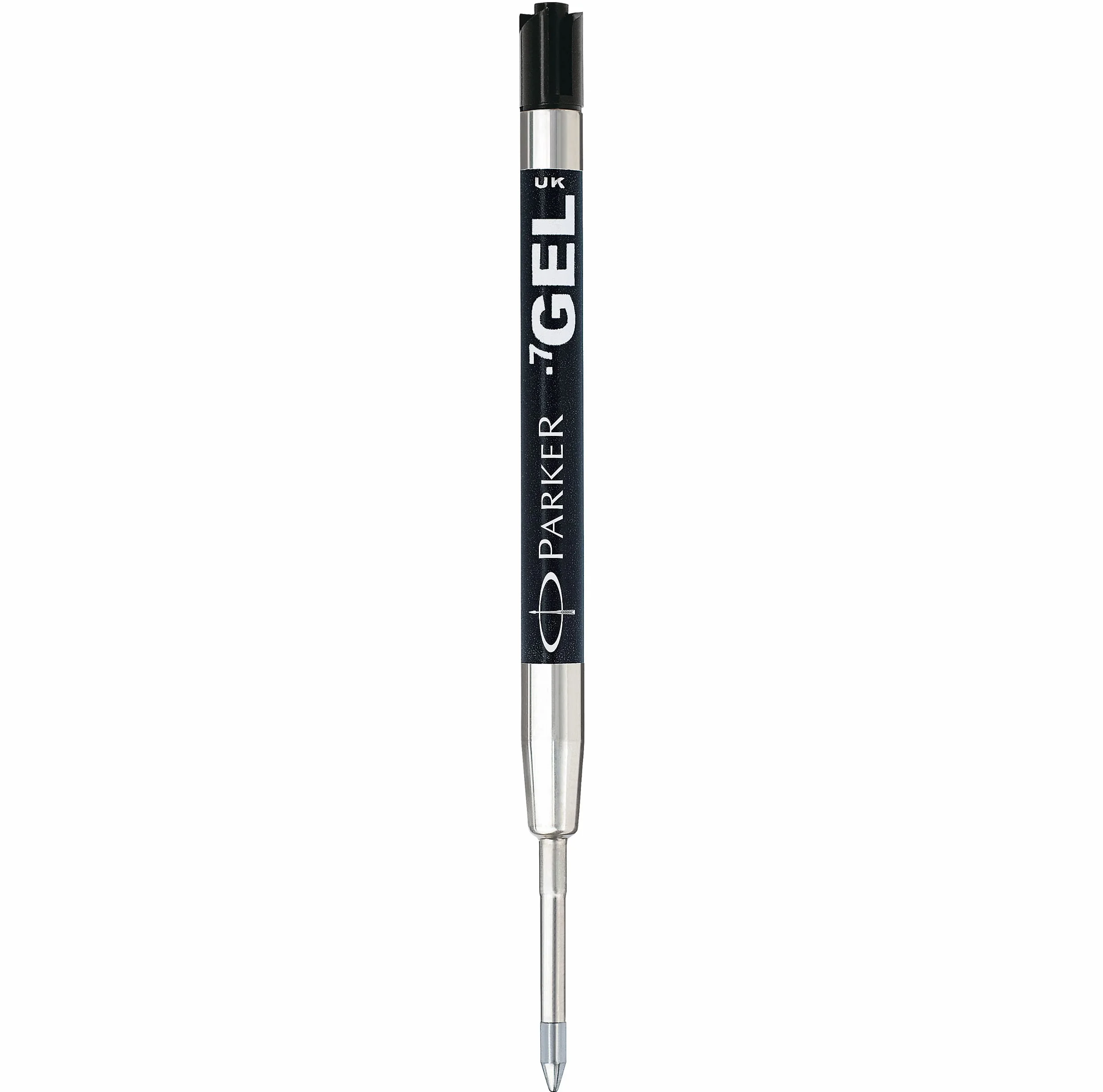 Parker Wkład do długopisu żelowego | średnia końcówka (0,7 mm) | czarny atrament QUINK | 1 liczba