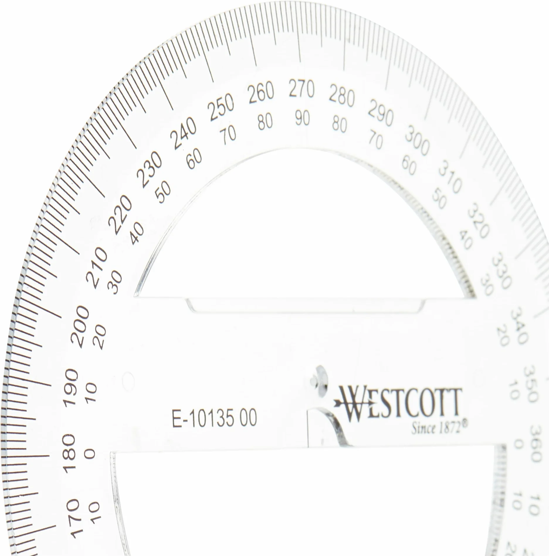 Westcott E-10135 00 kątomierz z tworzywa sztucznego, 10 cm, przezroczysty
