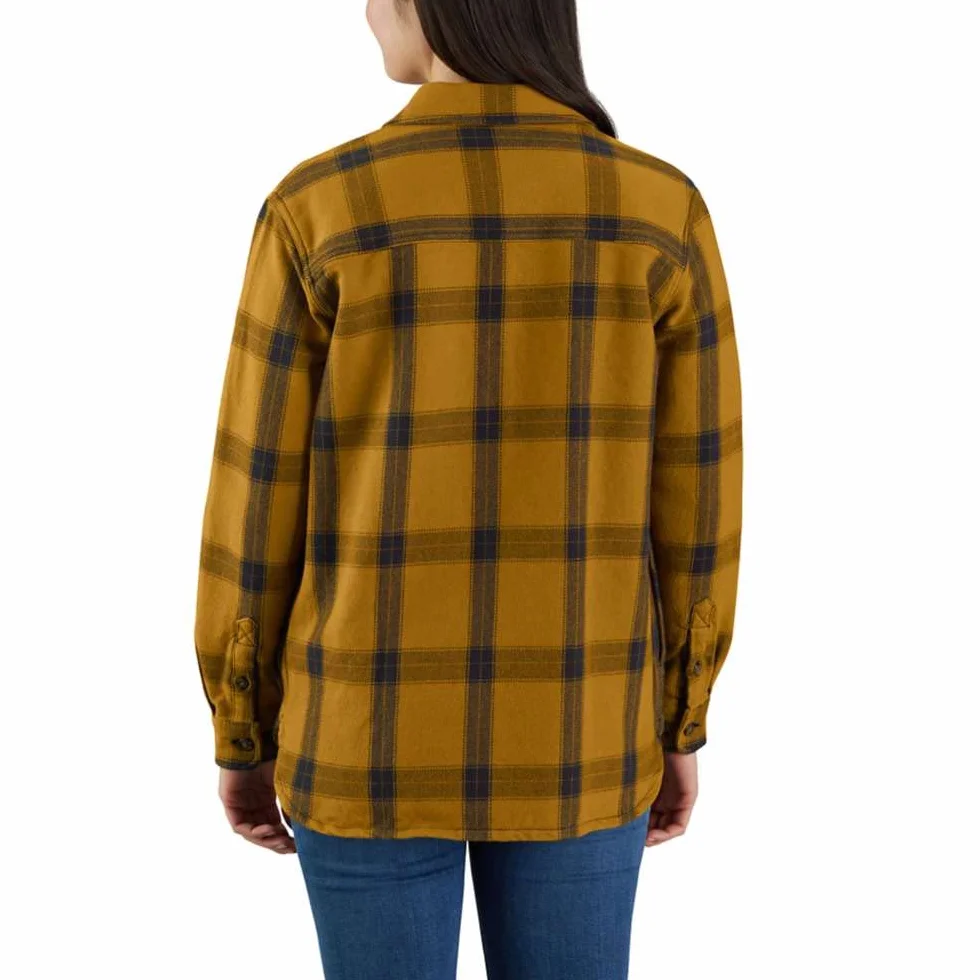 Carhartt Koszula robocza z przyciskiem w dół Kobiety Koszula w kratę z długim rękawem, luźny krój, ciężki diagonal