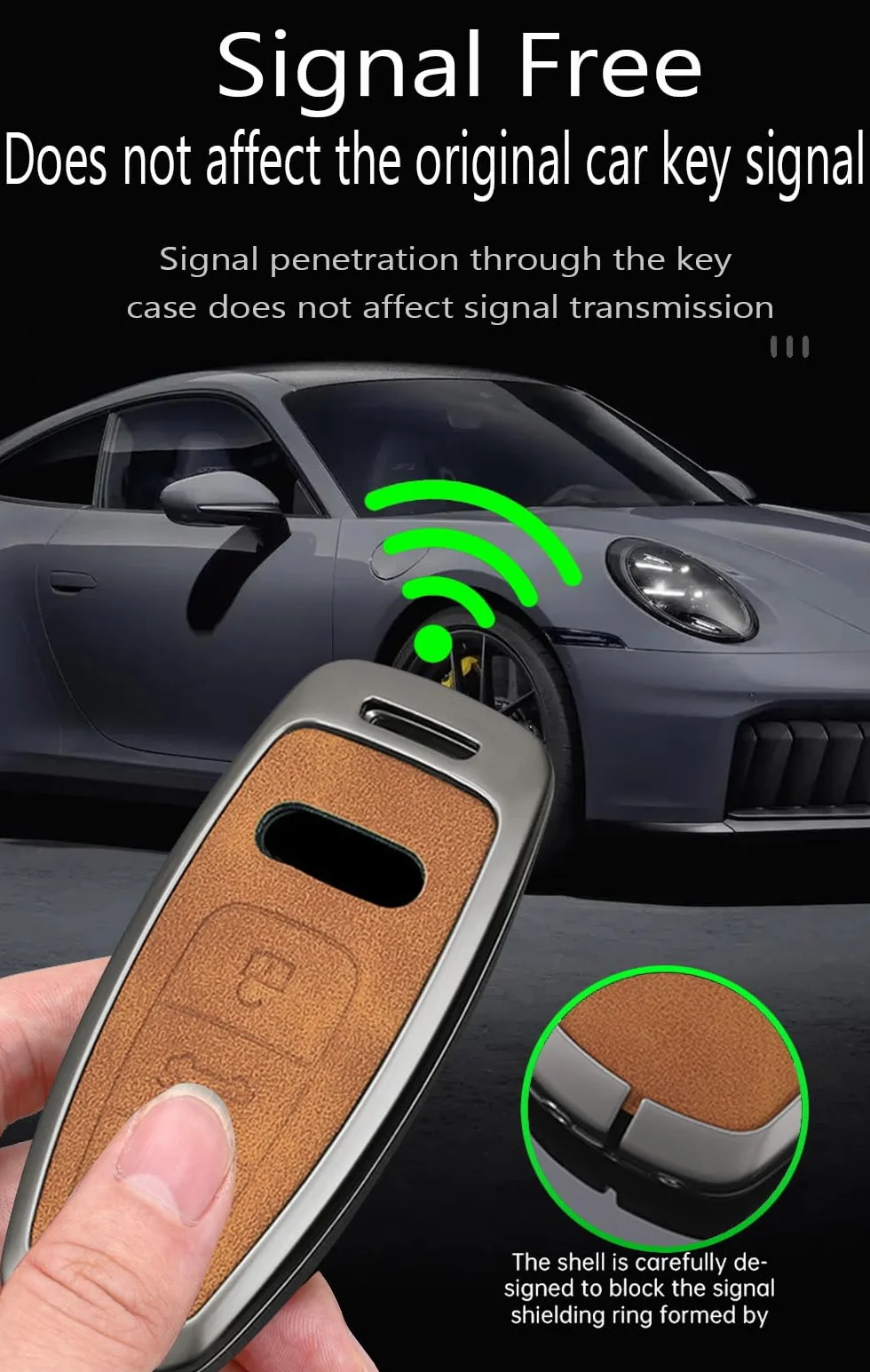 ontto Etui na kluczyki samochodowe, etui, etui na klucze, skórzane etui ochronne pasuje do Audi A3, A6, A7, A8, E-Tron S6, RS6, S7, RS7, Q7, SQ7, Q8, SQ8, 2019-2024, akcesoria, etui na klucze, 3