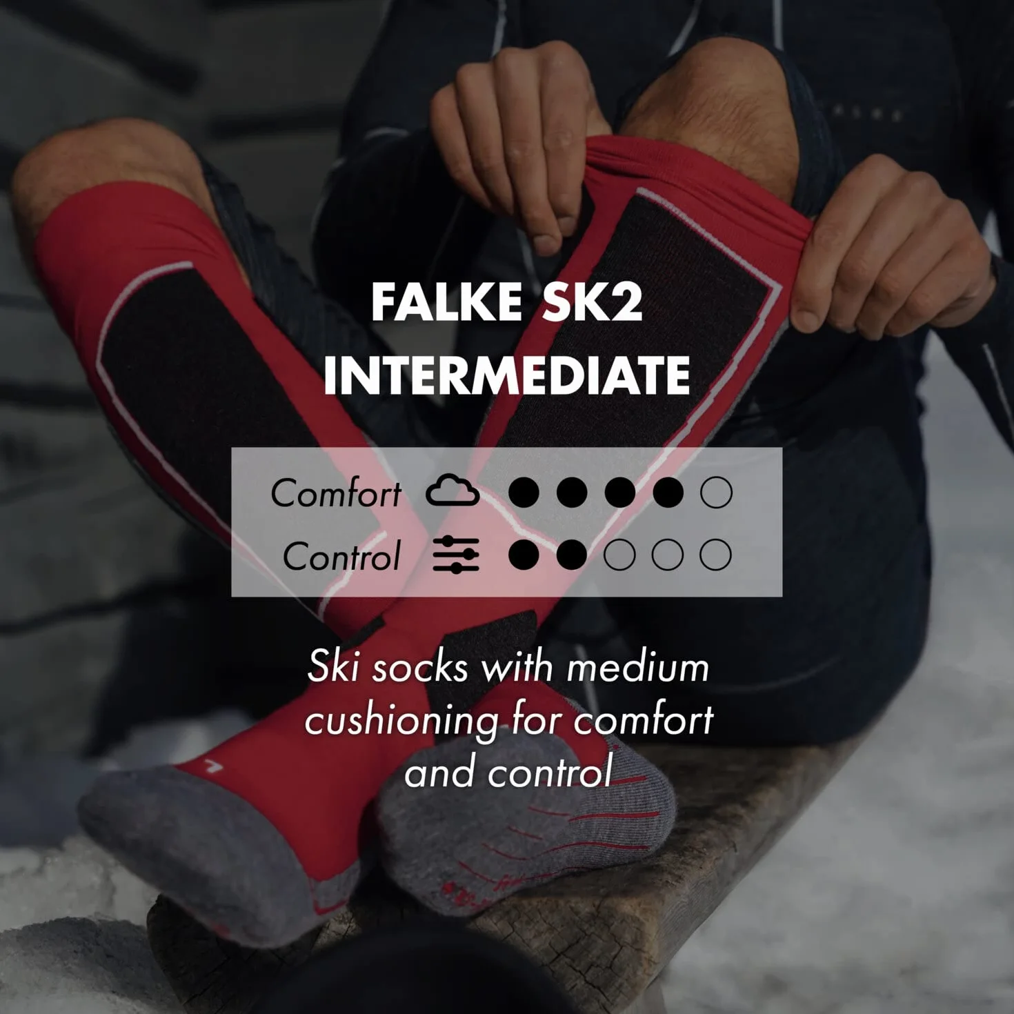 FALKE Kobiety Skarpety narciarskie SK2 Intermediate W Kh Wełna ciepłe grube 1 Para, Czarny Black-Mix 3010, 35-36