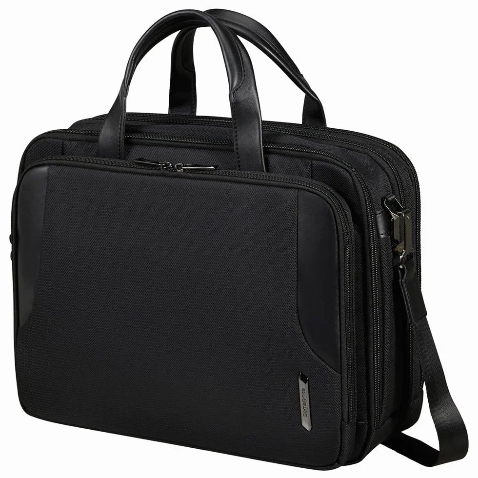 Samsonite XBR 2.0 - Teczka 15,6 cala rozszerzalna z 3 przedziałami, 40,5 cm, 20/28 L, czarny (czarny)