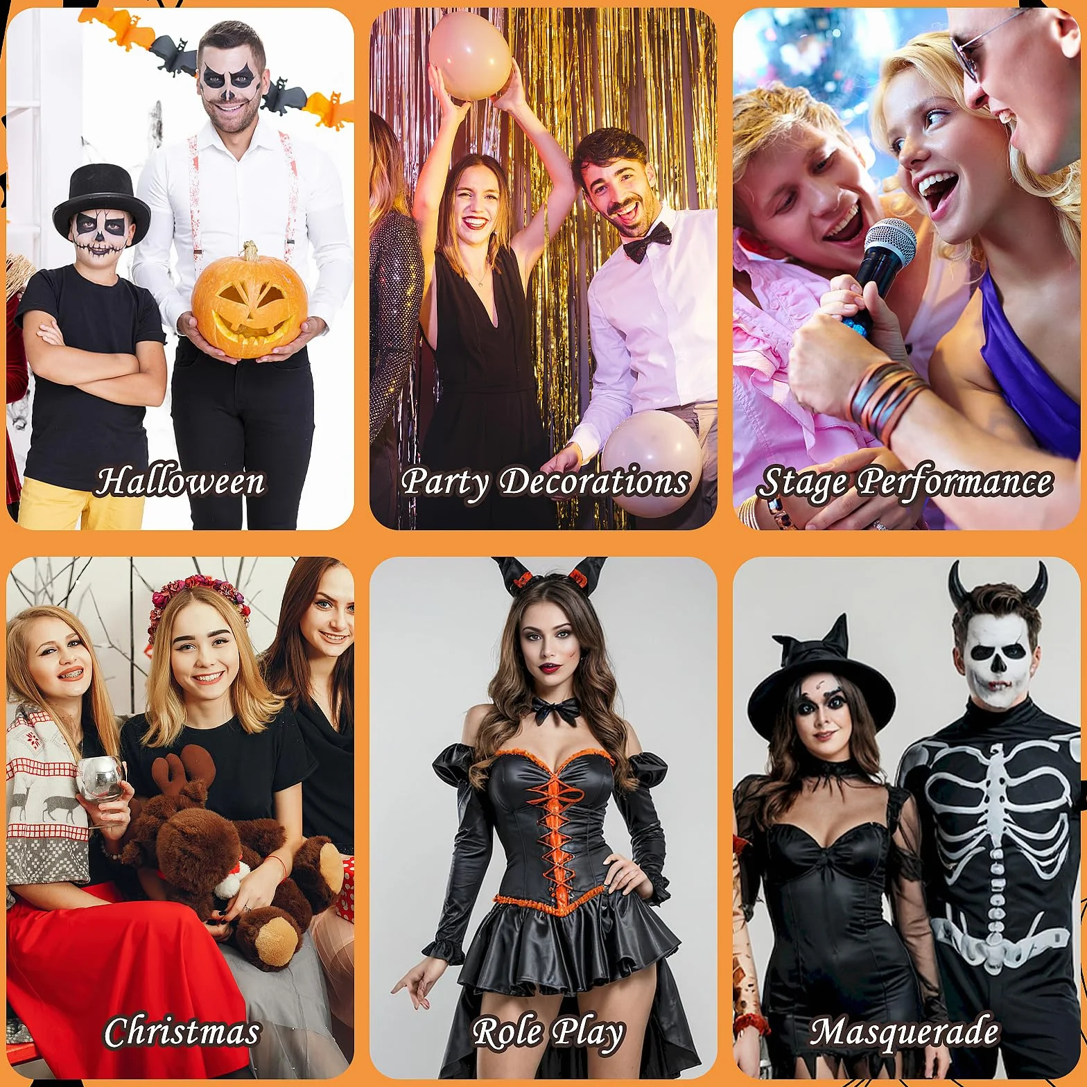 YUXIANLB Sztuczne wąsy i brwi, samoprzylepna sztuczna broda, nowatorskie włosy na twarz do kostiumów cosplay, na imprezy Halloween, brązowy
