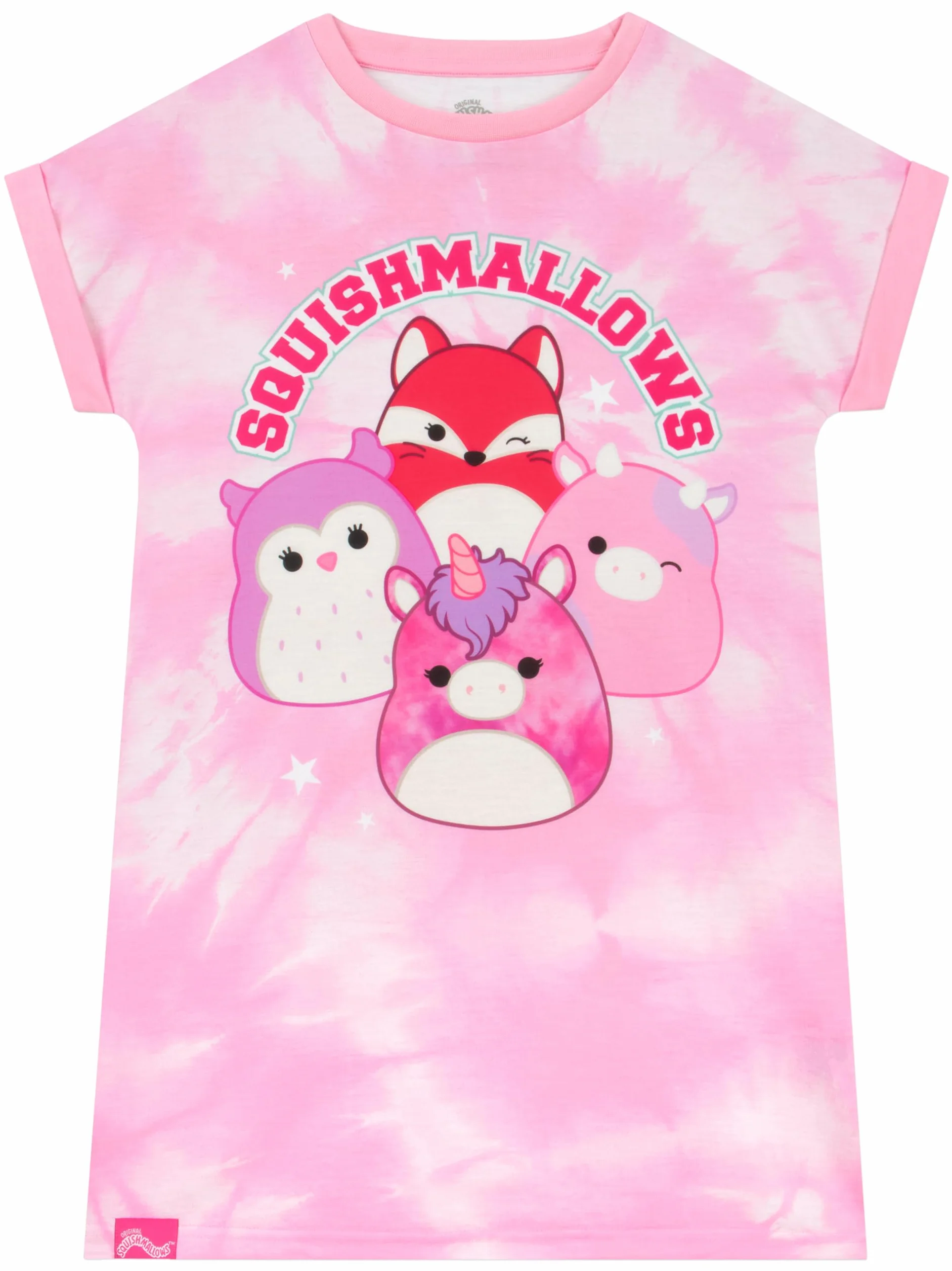Squishmallows Piżama, Dziewczęca Koszula Nocna Tie-Dye, Squishmallow Koszula Nocna Ddla Dzieci, DziewCzęca Piżama W Stylu Tie-Dye