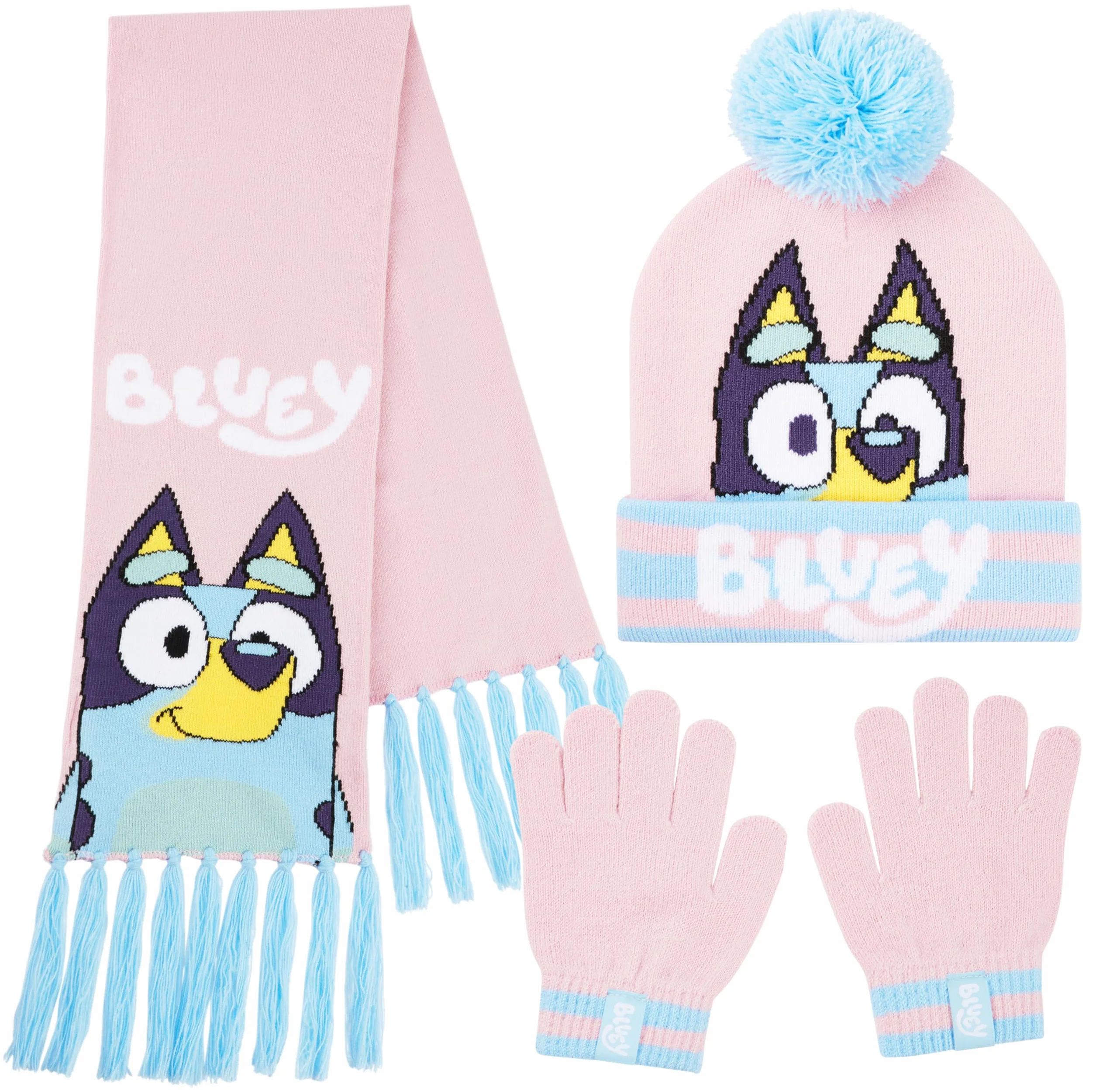BlueY Dziewczęca czapka zimowa, szalik i rękawiczki - prezent dla dzieci