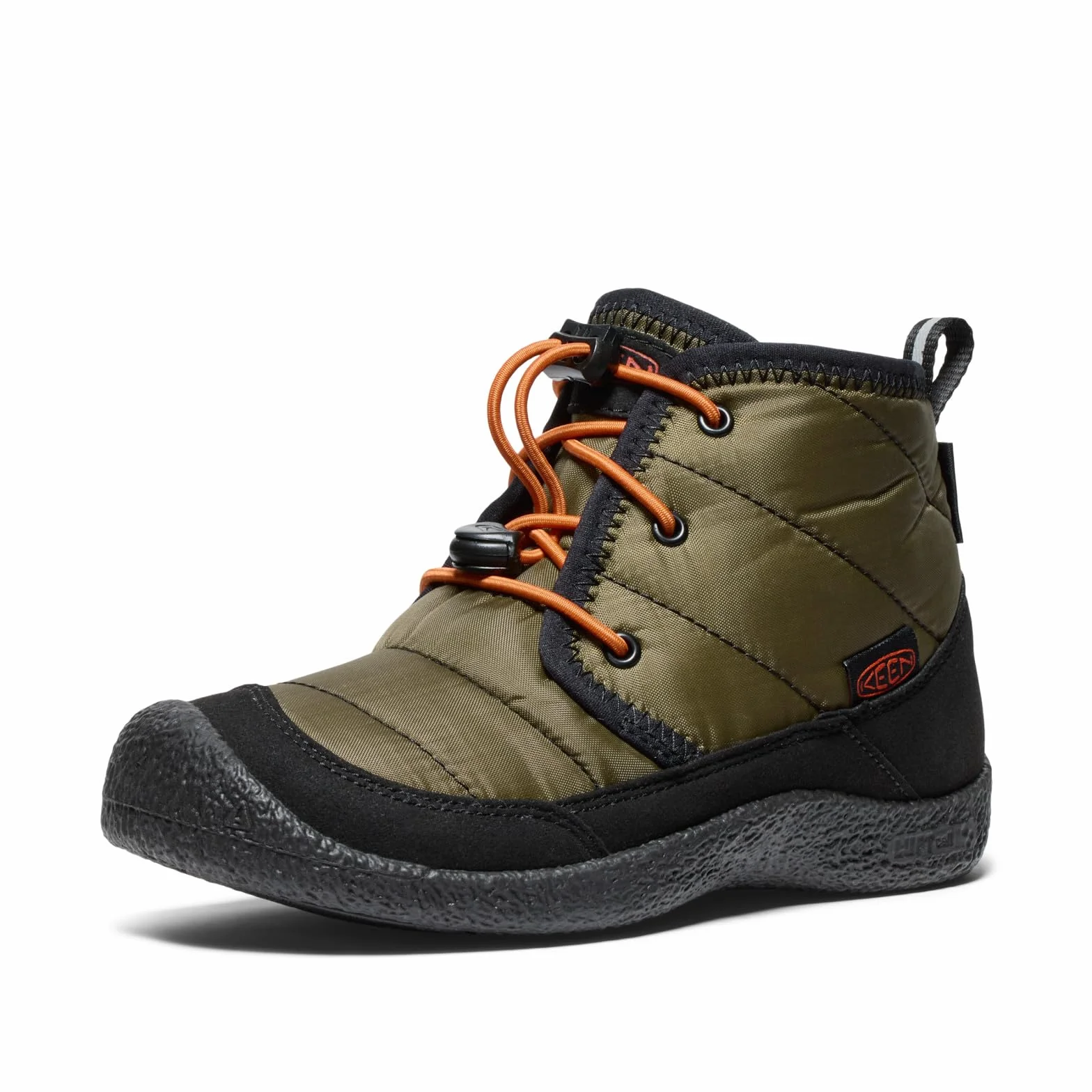 KEEN Unisex dziecięce buty Howser 2 Chukka wodoodporne buty, Ciemny oliwkowy złoty płomień, 39 EU