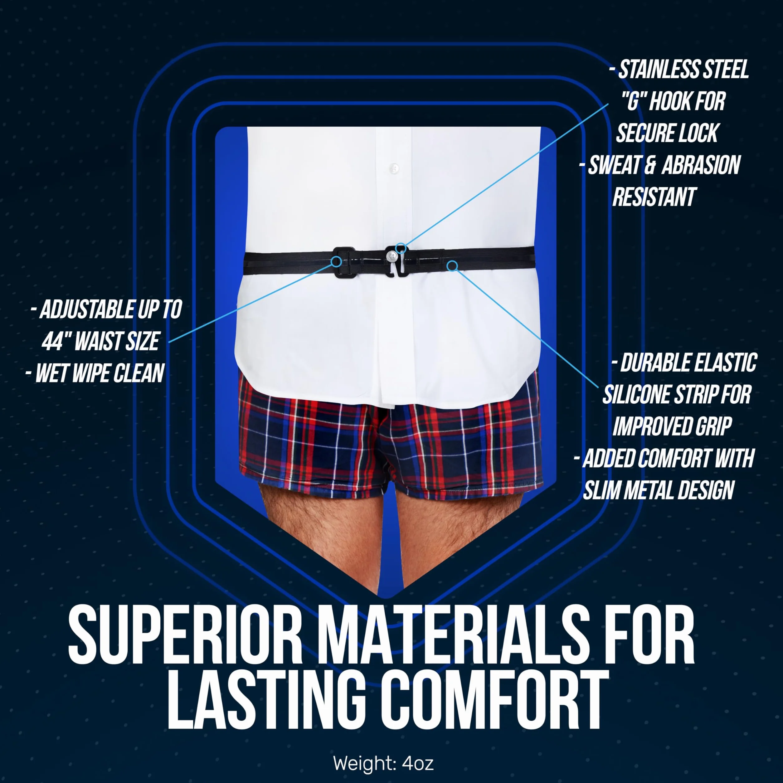 Shirt Stay Plus Tuck-It Belt Style Shirt Stay for Men Police from (Made in USA -Standard Size)(Select Series) Hidden Shirt Tucker Holder (2 Pack)