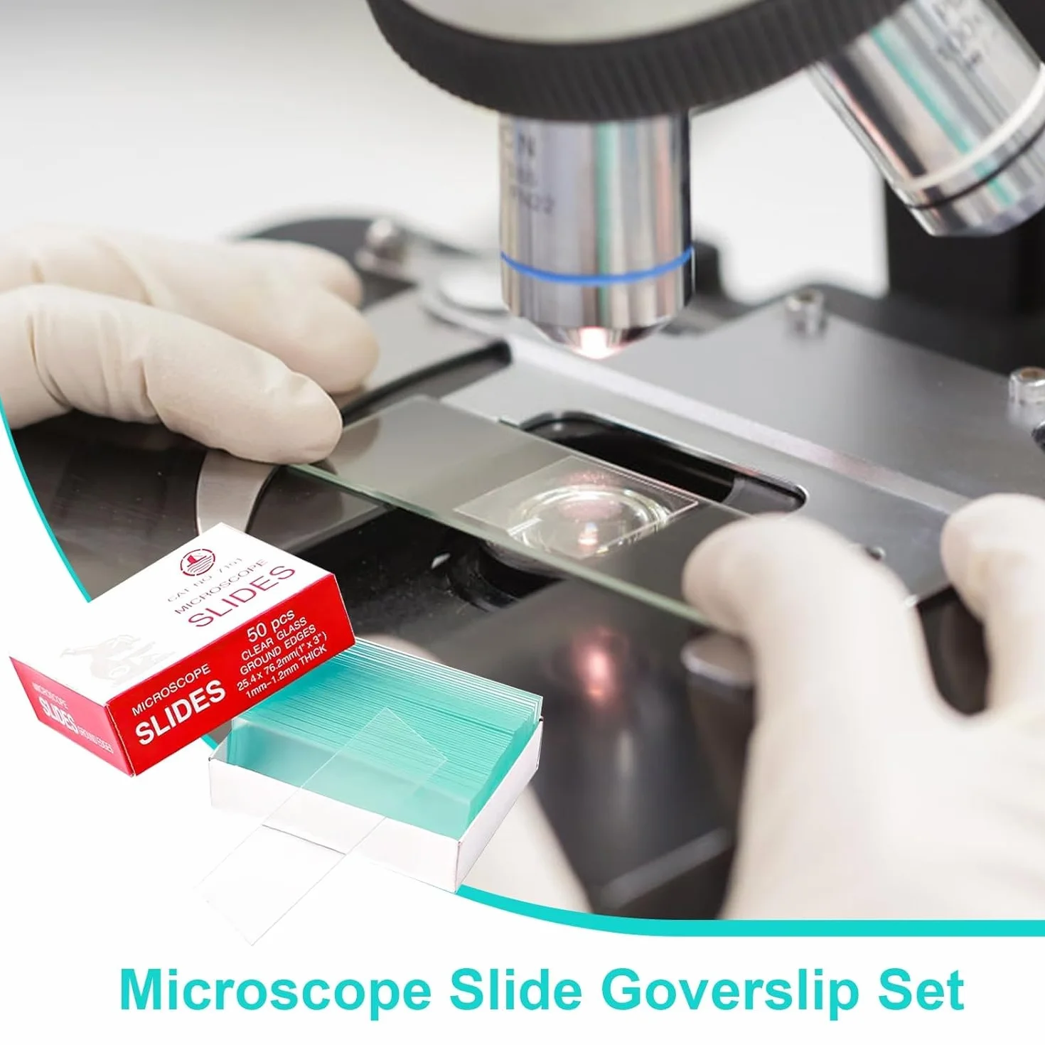 50 sztuk szkiełek mikroskopowych 76 x 26 mm i 100 sztuk szkieł kryjących 18 x 18 mm mikroskop akcesoria do laboratorium, biologii, nauki, nauki z kroplówkami