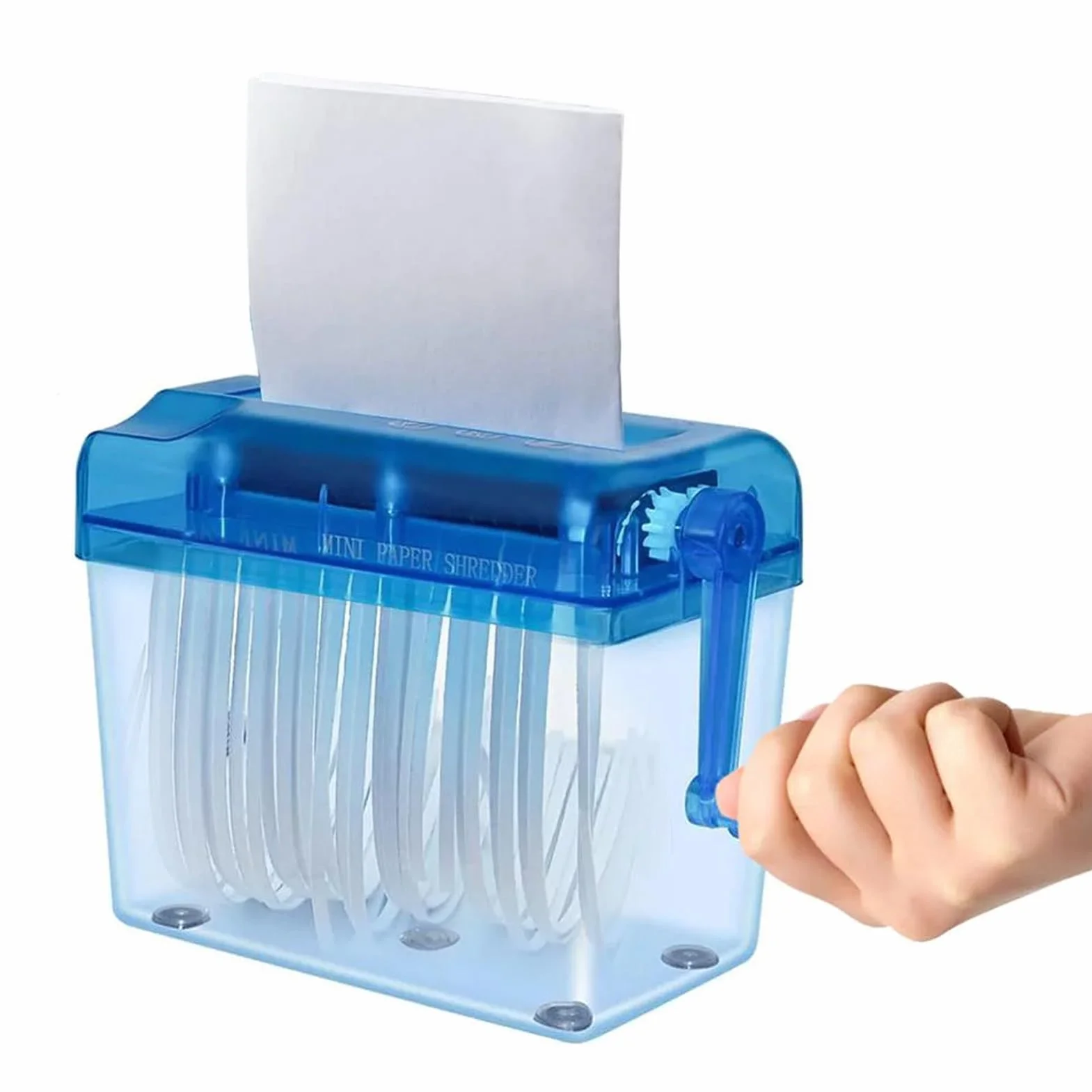 Mini Ręczna Niszczarka do Papieru, Przenośna Niszczarka do Cięcia Pasków, Ręczna Niszczarka do Papieru o Pojemności 1 L do Papieru, Notatek, Rachunków, Portretów, zdjęć