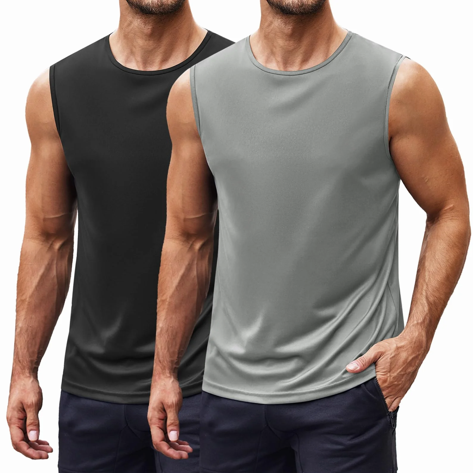 COOFANDY GMY Tank Top koszulka męska, 2/3 sztuki, bez rękawów, szybkoschnąca, do kulturystyki, koszulka funkcyjna, koszulka do biegania, koszulka sportowa