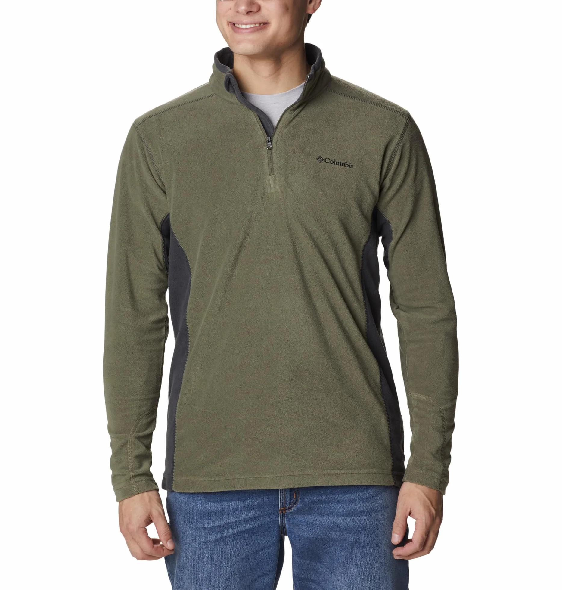 Columbia Klamath Range 2 Half Zip, Bluza Polarowa Mężczyźni, Stone Green/Shark, M