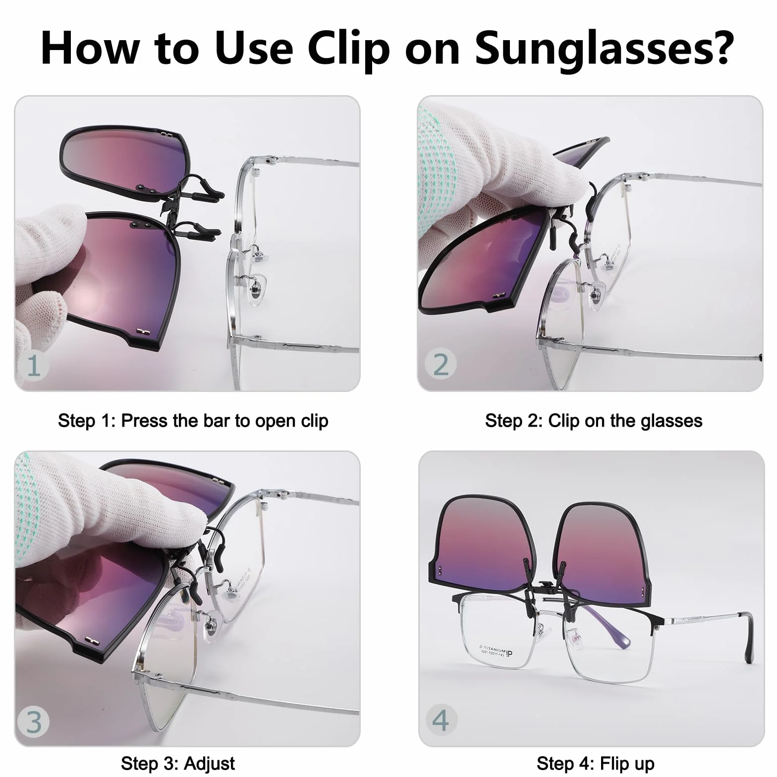 Long Keeper Clip On okulary przeciwsłoneczne z polaryzacją, nakładka na okulary przeciwsłoneczne dla kobiet i mężczyzn, do zakładania na klips z ochroną UV400