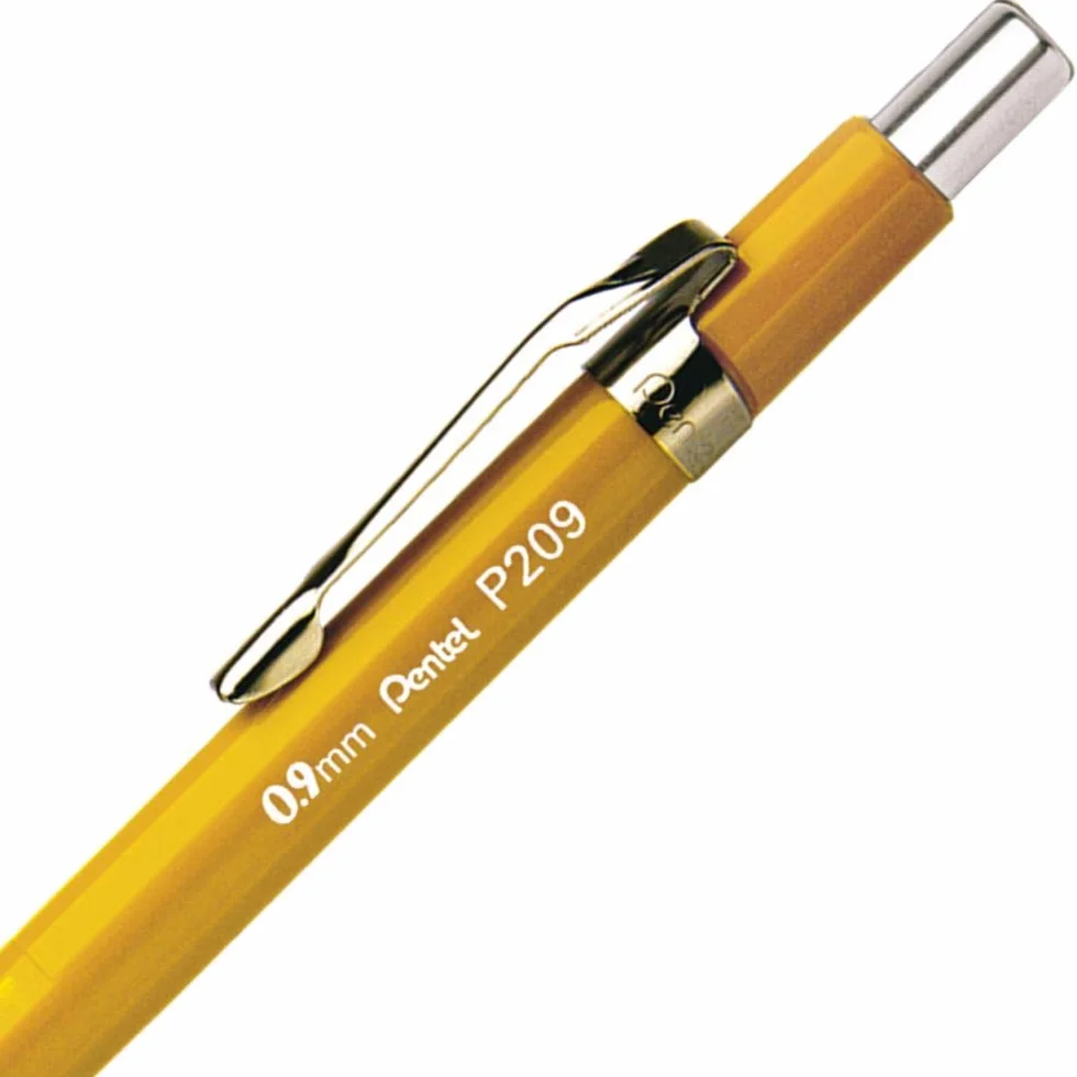 Pentel P209-G ołówek automatyczny, HB, 0,9 mm, żółty, 1 sztuka (1 opakowanie)