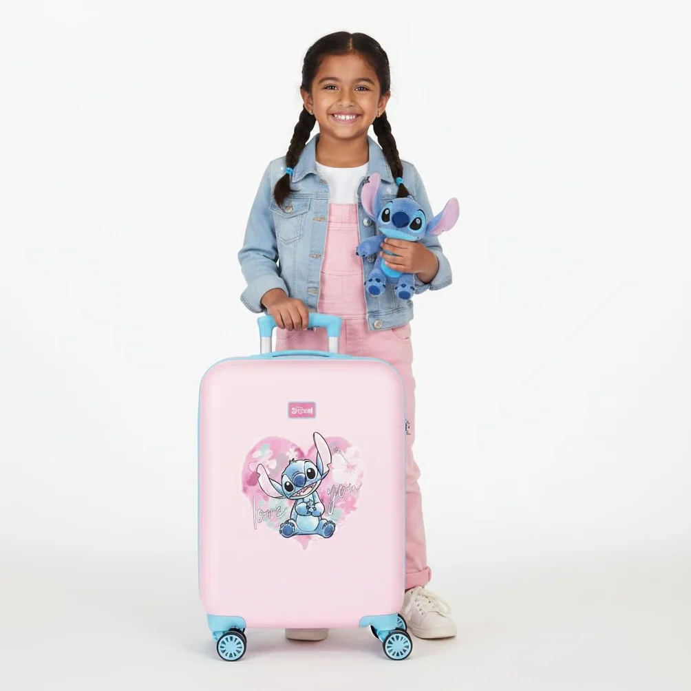Joumma Disney Heart Stitch Walizka kabinowa różowa 33 x 50 x 20 cm sztywna 2 kg zamek szyfrowy z boku ABS 2 kg 33 l bagaż podręczny, Różowy kolor, Talla única, walizka kabinowa