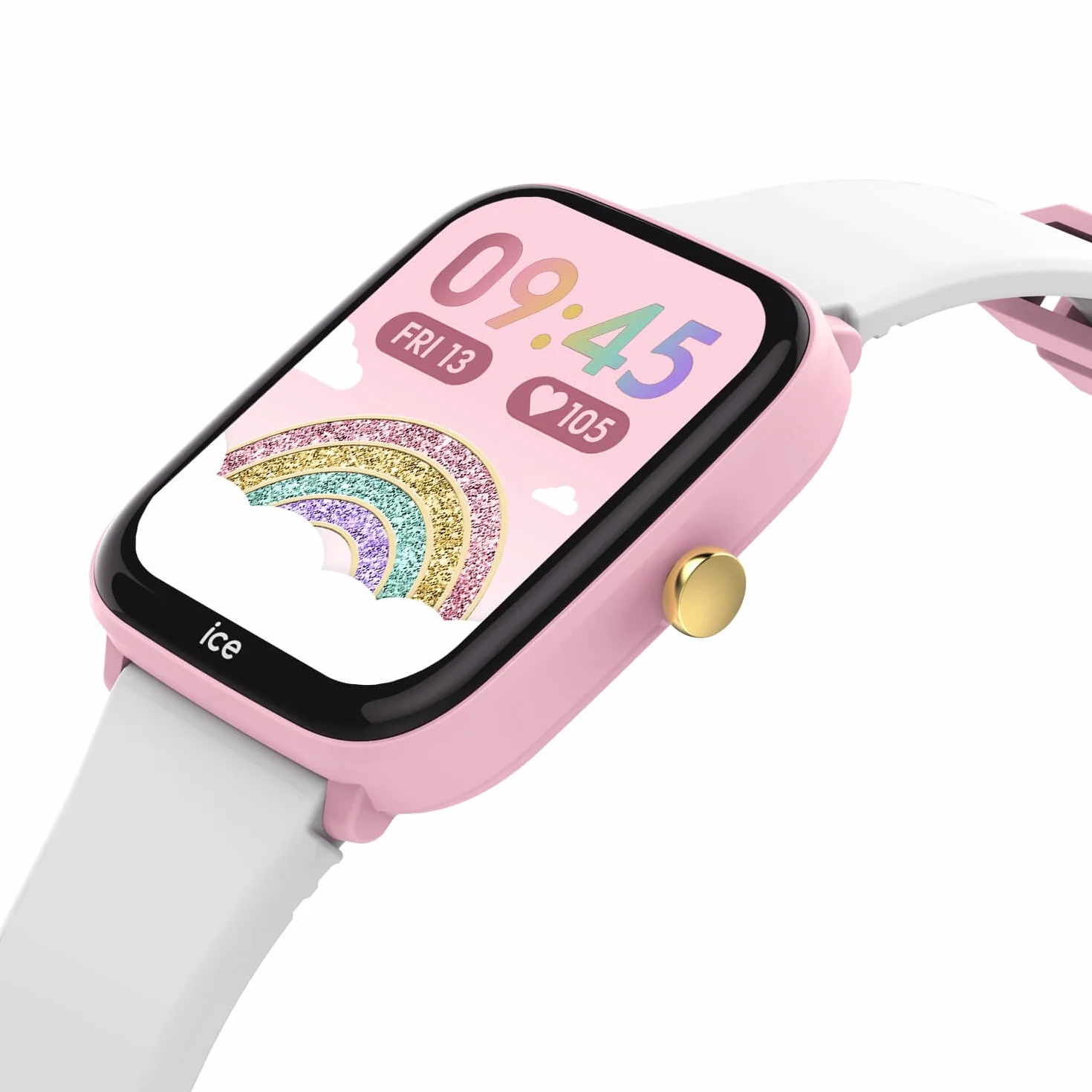 Ice-Watch - ICE smart junior 2.0 Pink White - różowy zegarek dla dzieci z białym silikonowym paskiem (1,75 cala)