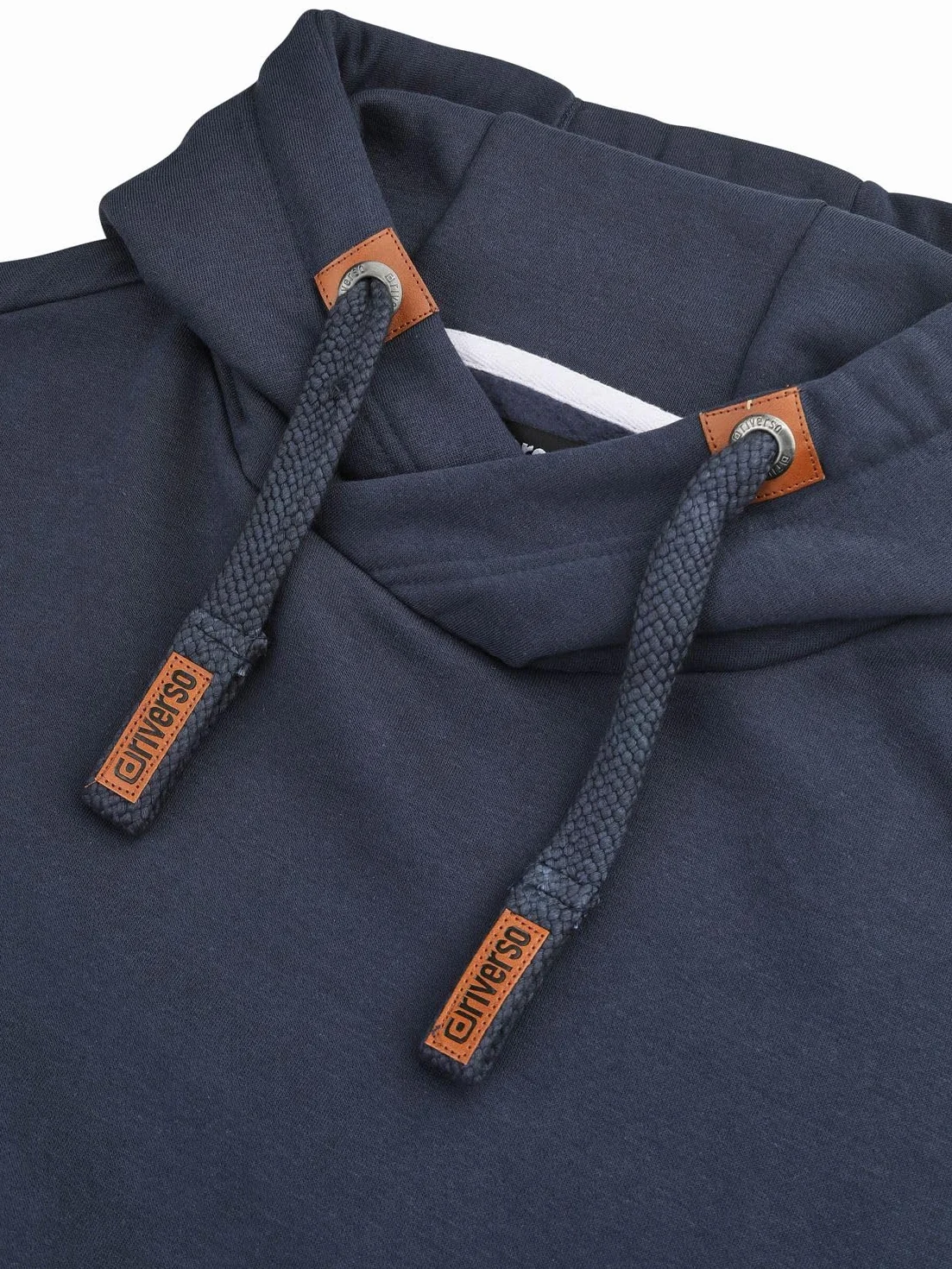 riverso Męski sweter z kapturem RIVNiklas Pullover Hoodie Kieszenie kangurka Cross-Over Kołnierz regularny, jednokolorowy, bawełna, szary, brązowy, zielony, czerwony, niebieski, czarny, S, M, L, XL, 2XL, 3XL, 5XL