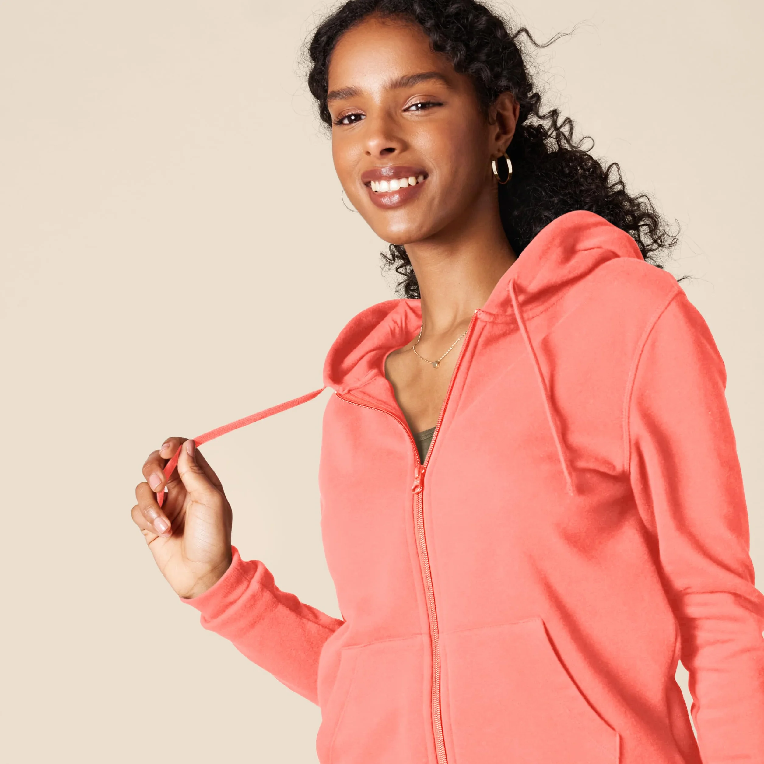 Amazon Essentials Kobiety Bluza z kapturem z polaru French Terry na zamek błyskawiczny (dostępna w wersji Plus Size)