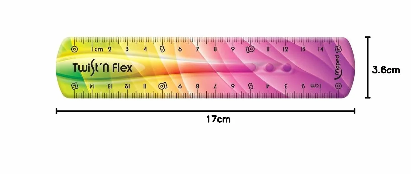 Maped Twist Flex Decor 279115 Linijka, Wielokolorowy, 15cm