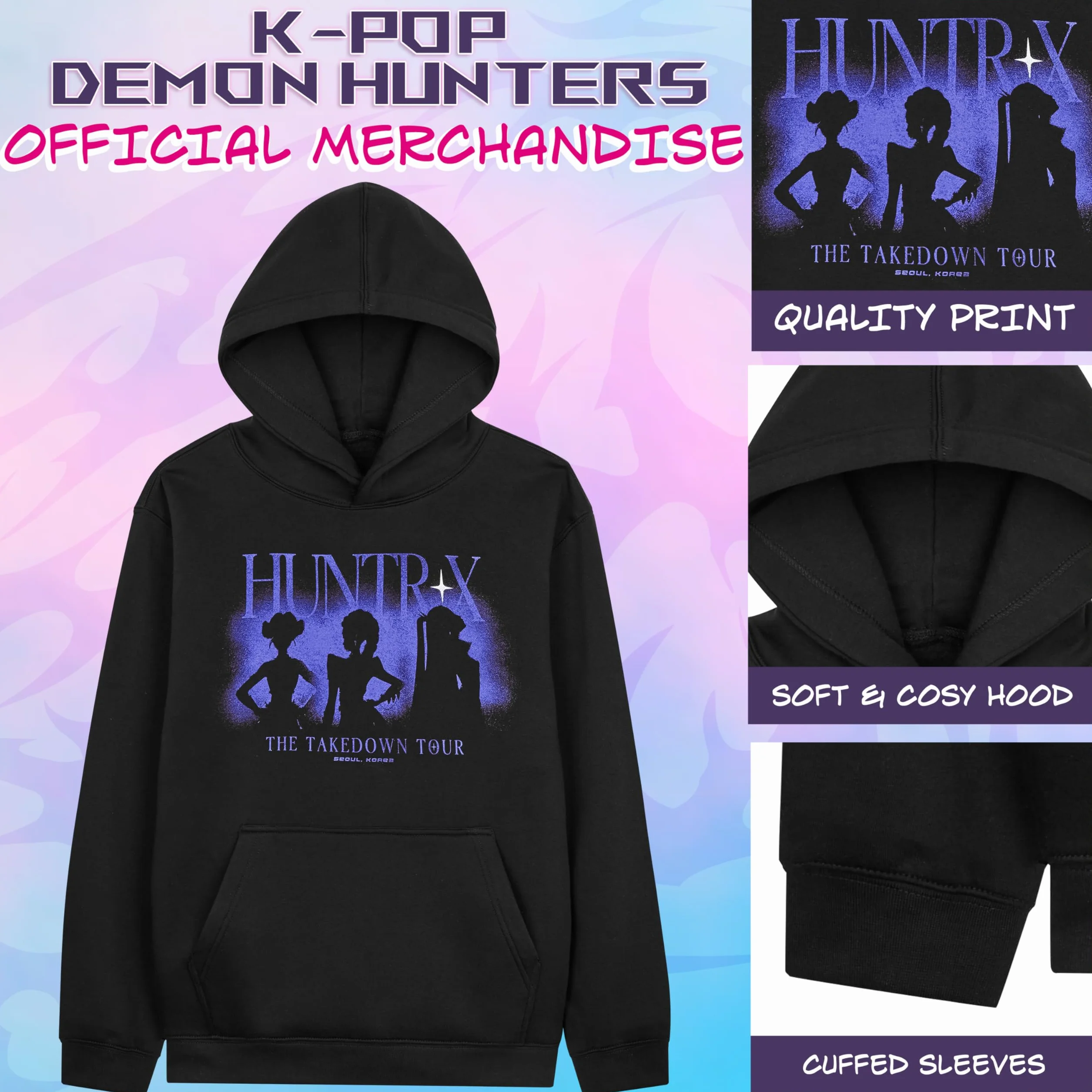 KPop Demon Hunters Bluza z kapturem dla dziewczynek i nastolatków, miękkie bluzy zimowe, Huntrix Saja Boys prezent dla dziewczynki