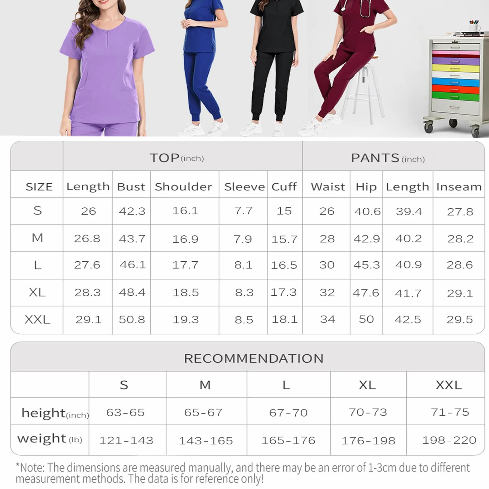 Zestaw peelingów Split Crew Neck Top z 4 kieszeniami Stretch Fit Jogging Spodnie medyczne DK07 Dental Grooming Pet
