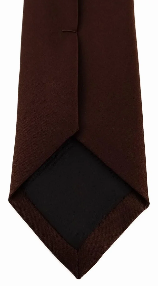 TigerTie Wąski designerski krawat jednokolorowy uniwersalny - krawaty krawatowe - szerokość krawata 5,5 cm, ciemnobrązowy, Krawattengröße: ca. Länge 150 cm, Breite 5,5 cm