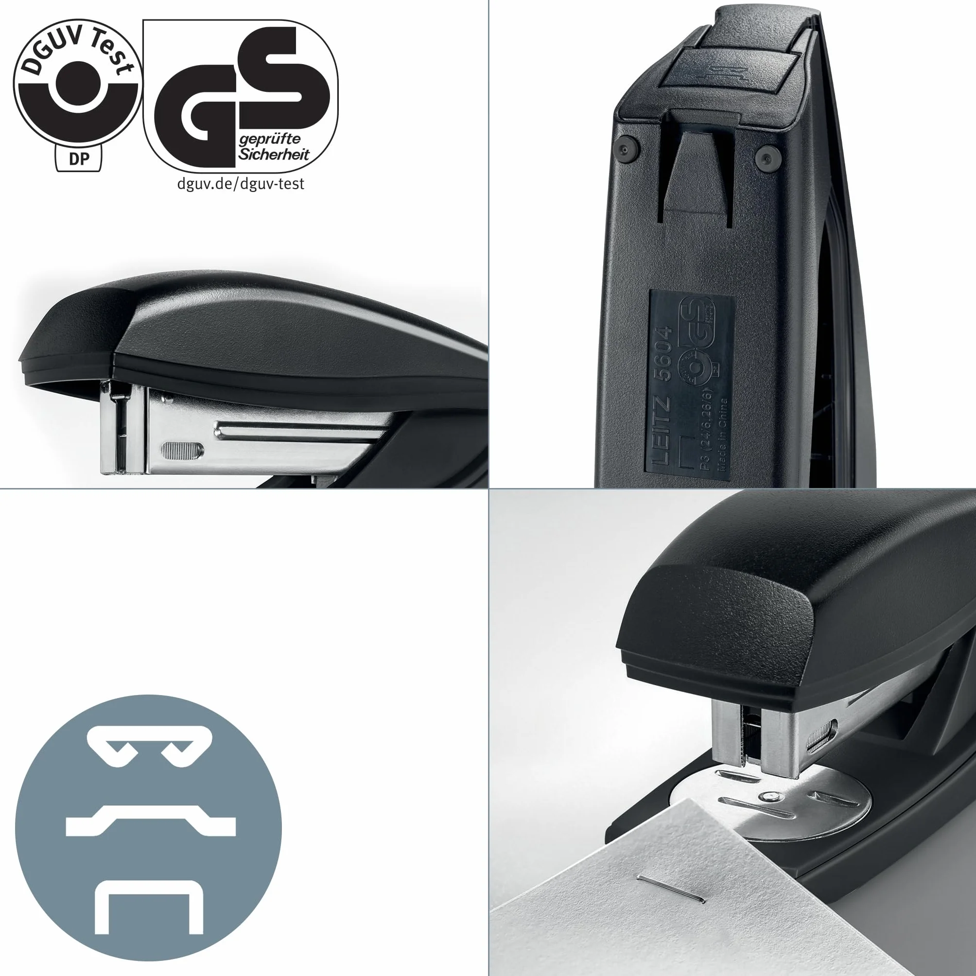 Leitz, Zszywacz Leitz NeXXt Recycle, Zszywa do 30 Kartek, Zawiera Zszywki, Zintegrowany Rozszywacz, w 100% Nadaje się do Recyklingu, Przyjazny Środowisku, Kolor Czarny (56040095)