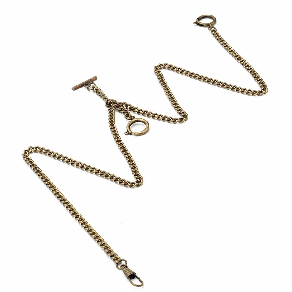Klip łańcuszek do Zegarka Kieszonkowego, łańcuszek do Kamizelki Kieszonkowej w Stylu Vintage Stopu Metalu, Retro Stylu Vintage Metalowy łańcuszek do Zegarka Kieszonkowego Klasyczny(Brązowy)