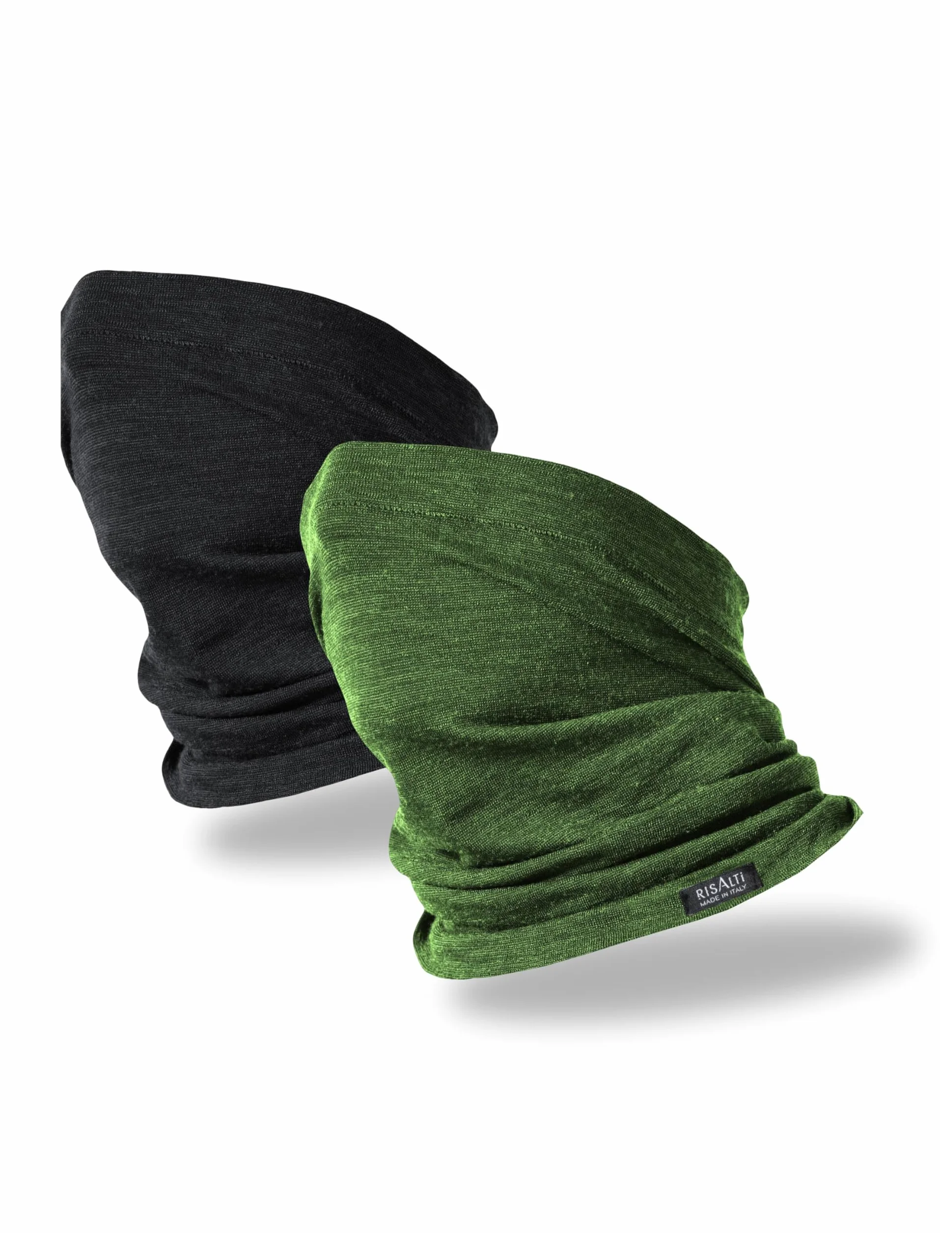 Risalti Komin Unisex z Wełny Merino Bipack – Komin Termiczny Bezszwowy Oddychający Elastyczny Dodatek Zimowy, Kominiarka Outdoor na Narty Snowboard Bieganie Rower – Made in Italy