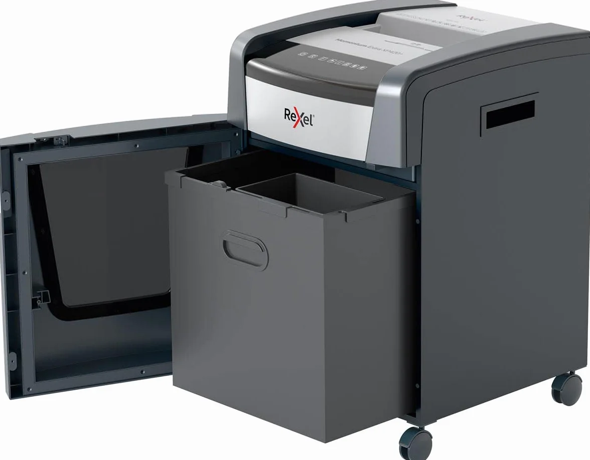 Rexel, Niszczarka do Papieru Rexel Momentum Extra XP420+, do Biura, Tnie na Konfetti do 21 kartek (80 gsm), Poziom Bezpieczeństwa P-4, Pojemnik na Ścinki: 60L, Technologia Zapobiegania Zacięciom