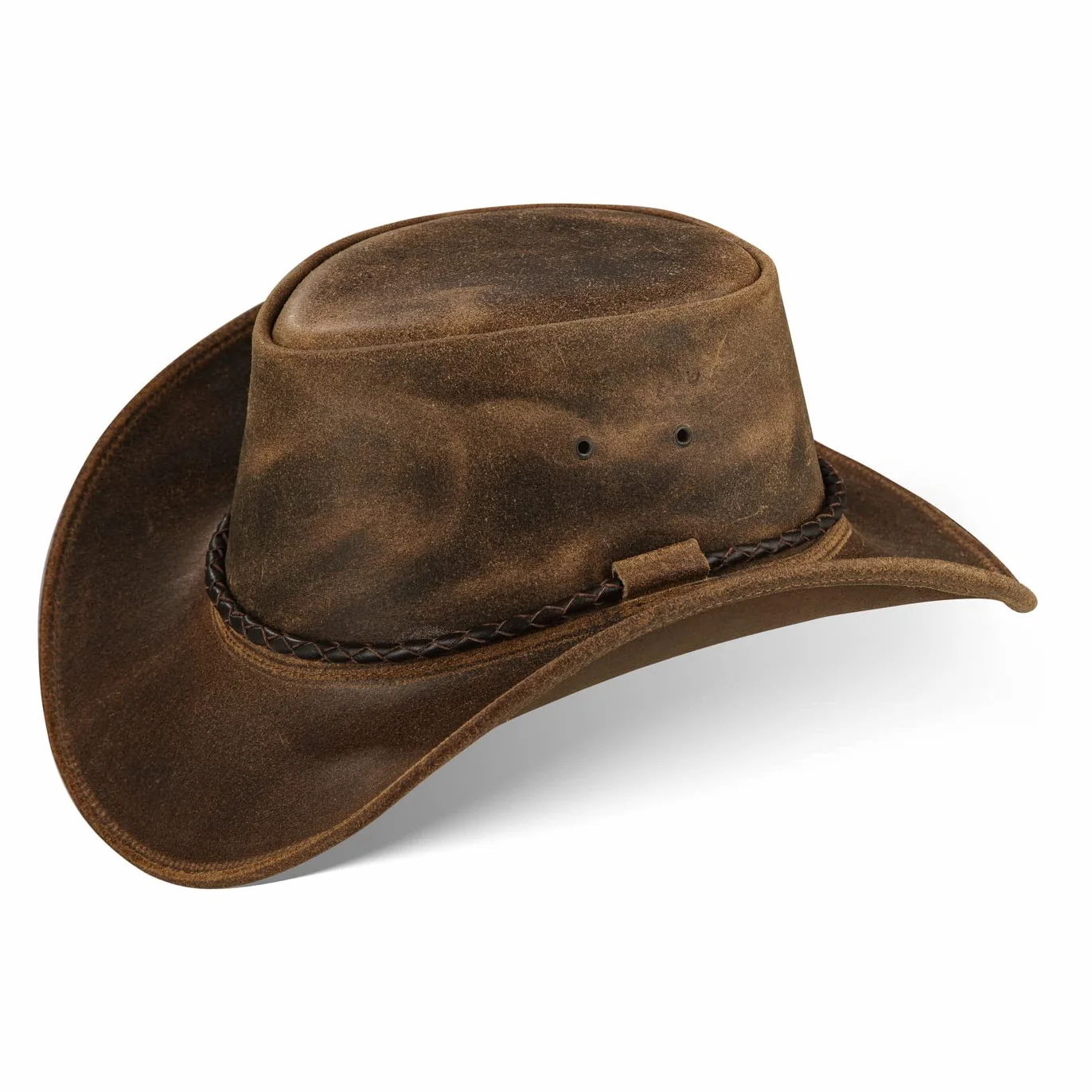 Damski męski kowbojski kapelusz skórzany NEMI unisex w 3 kolorach