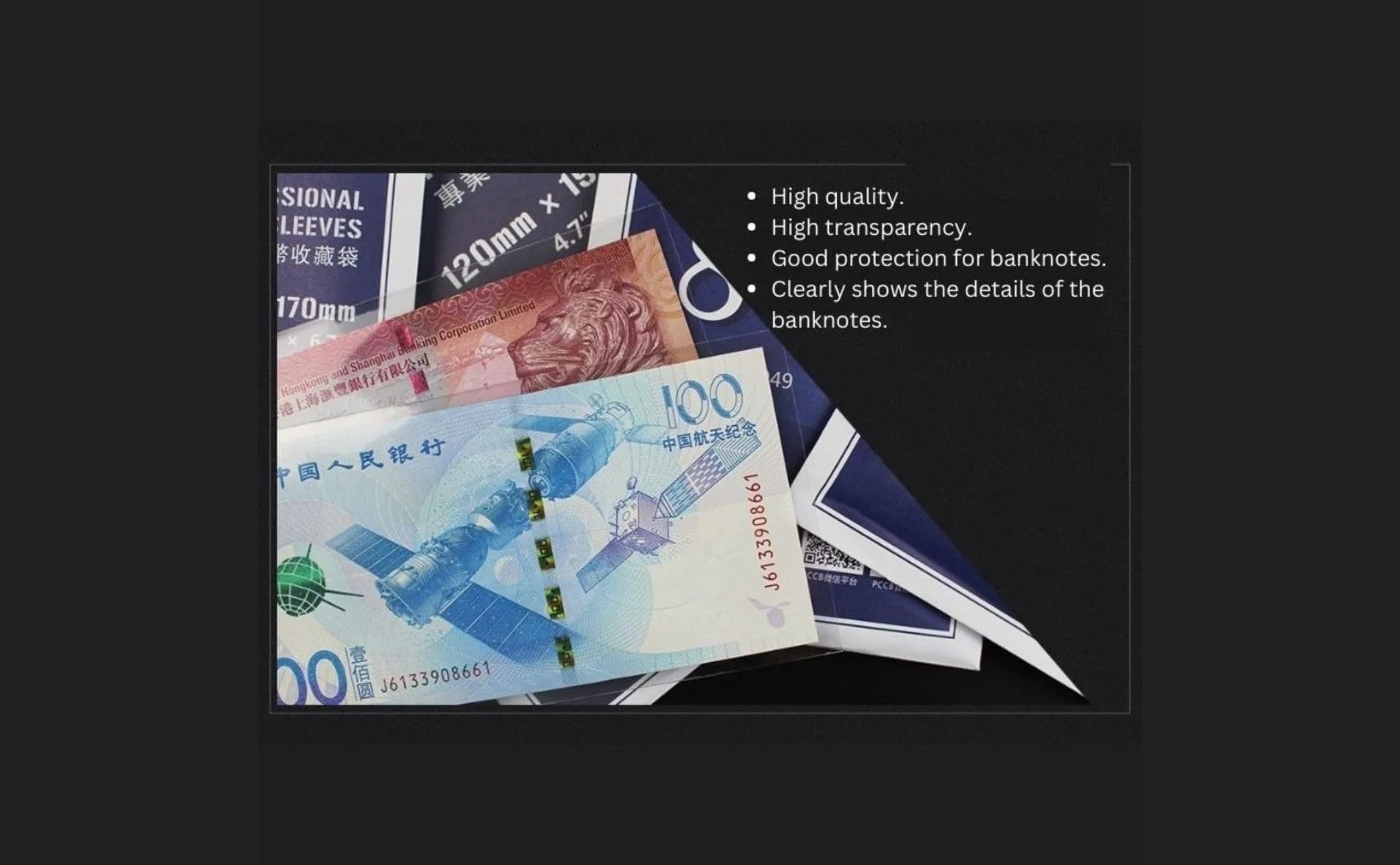 50 sztuk Rozmiar 9 Profesjonalne Ochronne Koszulki Plastikowe na Banknoty, Ochrona Pieniędzy Papierowych, Woreczki OPP do Kolekcjonowania Monet i Akcesoriów