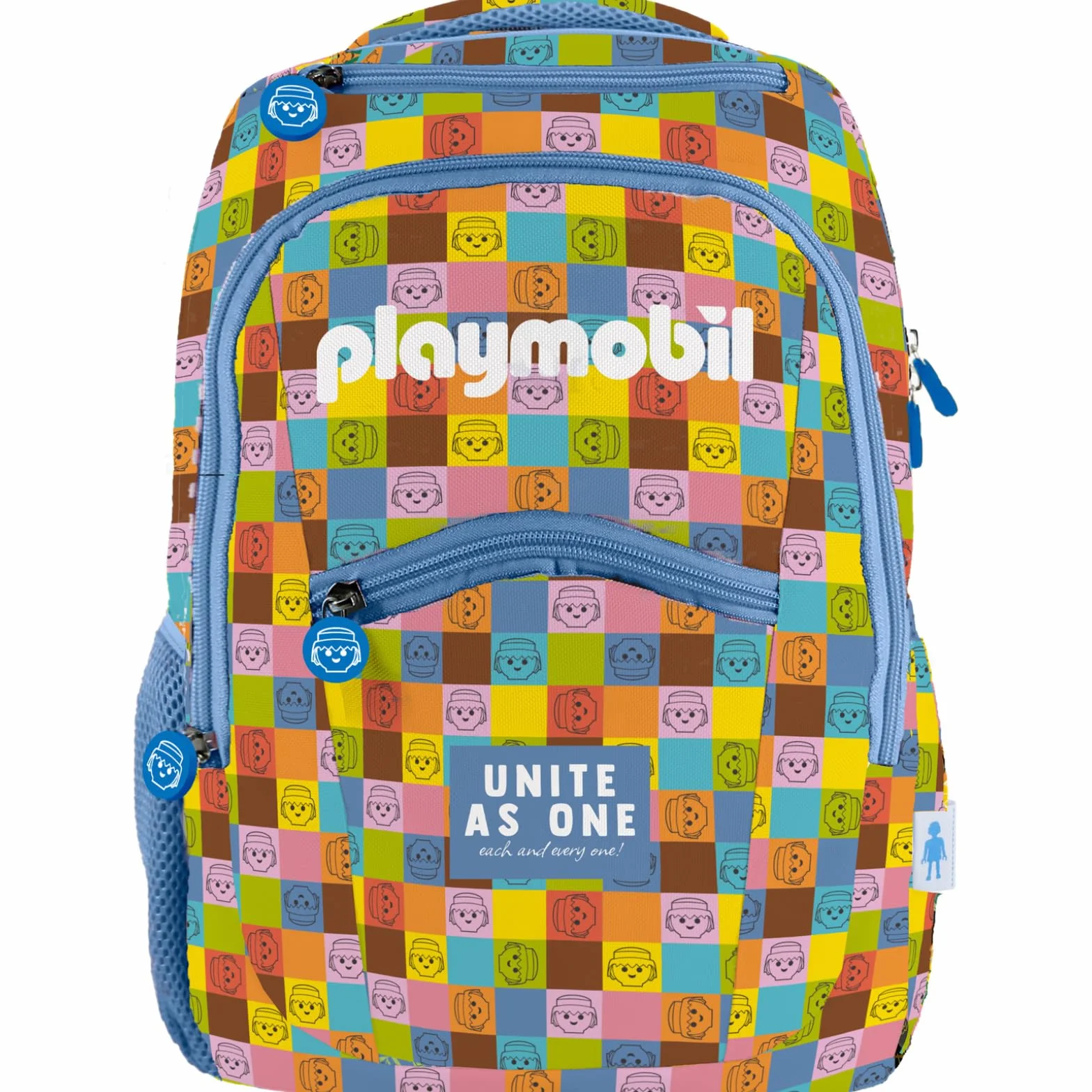 Dohe - Plecak szkolny ergonomiczny - Duża pojemność (20L), 6 kieszeni, komora na laptopa/tablet, paski do wózka - Playmobil Unite as One