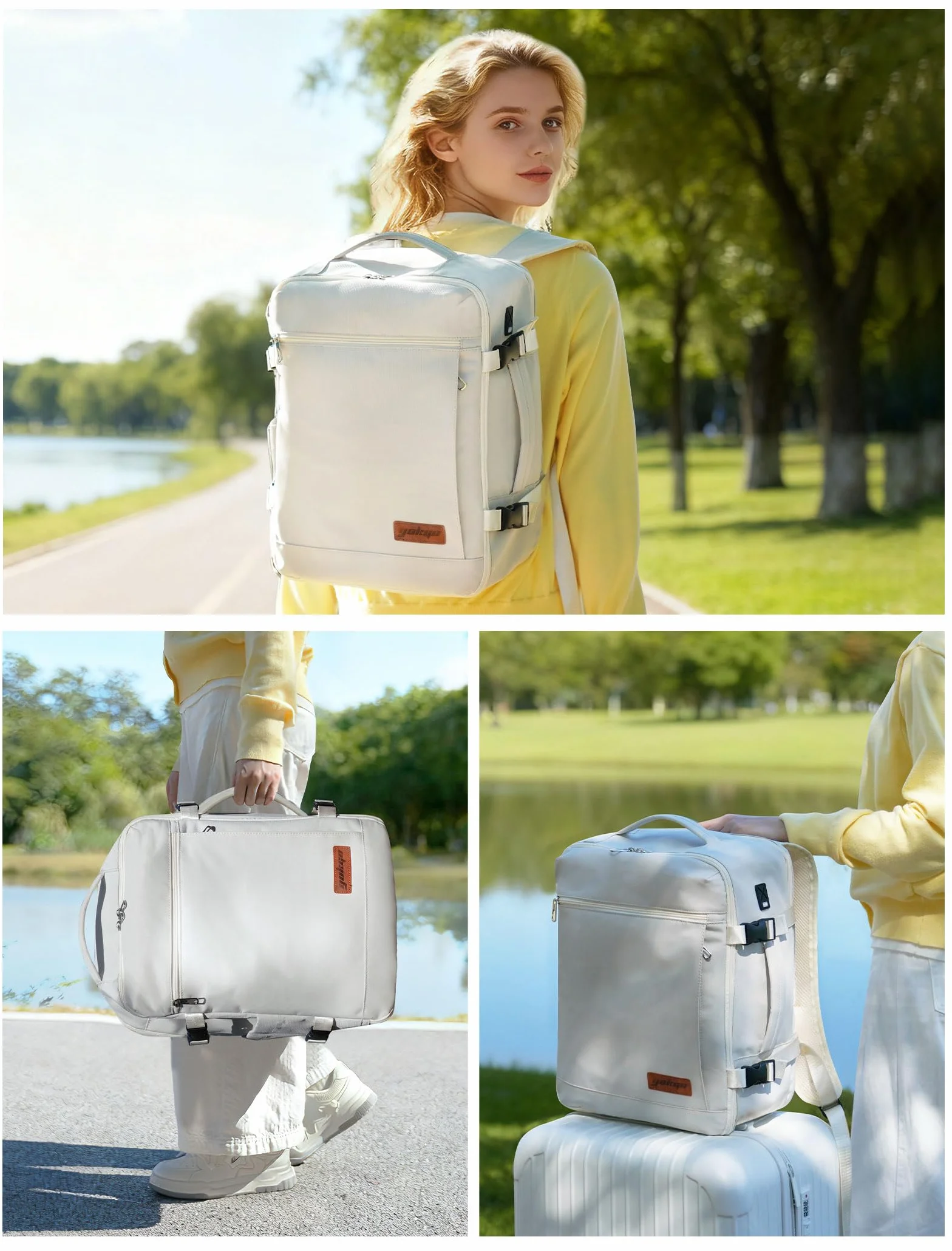 Plecak Kabinowy 40x30x20 cm do Ryanair, Bagaż Podręczny pod Siedzenie Wizz Air Vueling, Plecak na Laptopa 15,6", Wodoodporna Torba Podróżna 24L dla Kobiet i Mężczyzn, Biznes i Turystyka