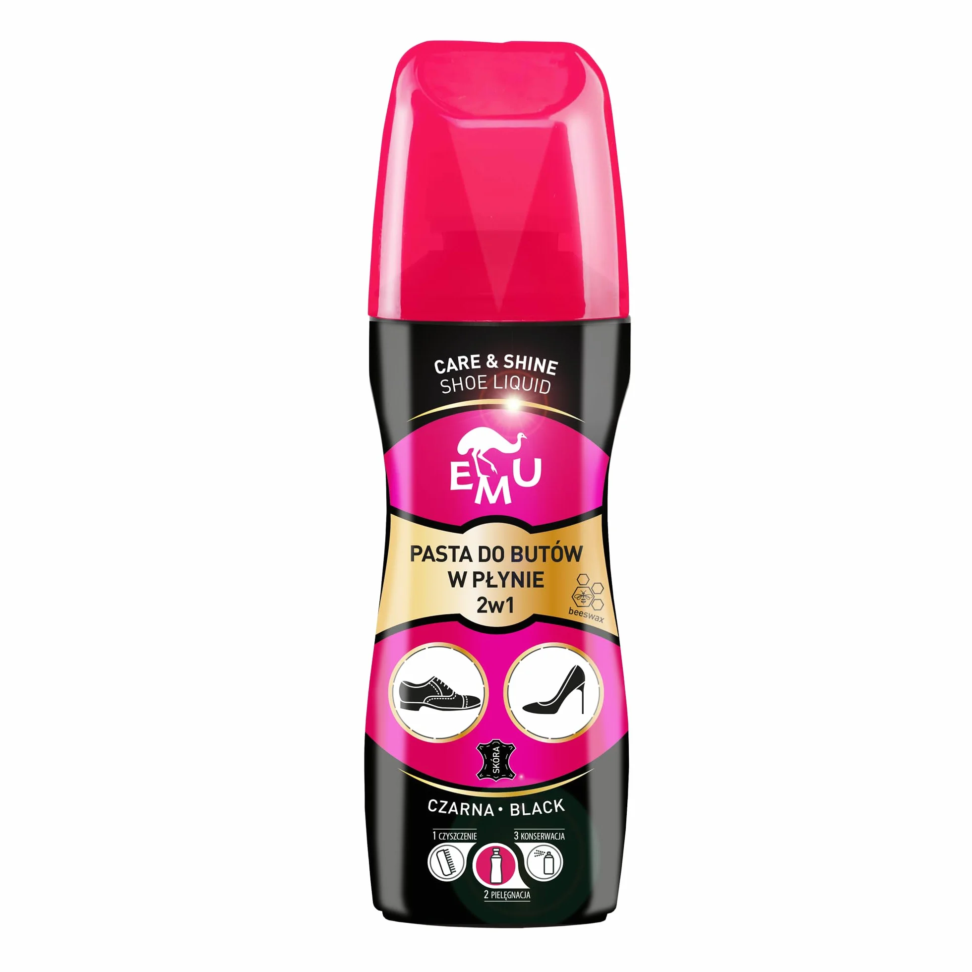 Pasta do butów w płynie 2w1 Czarna 75ml EMU