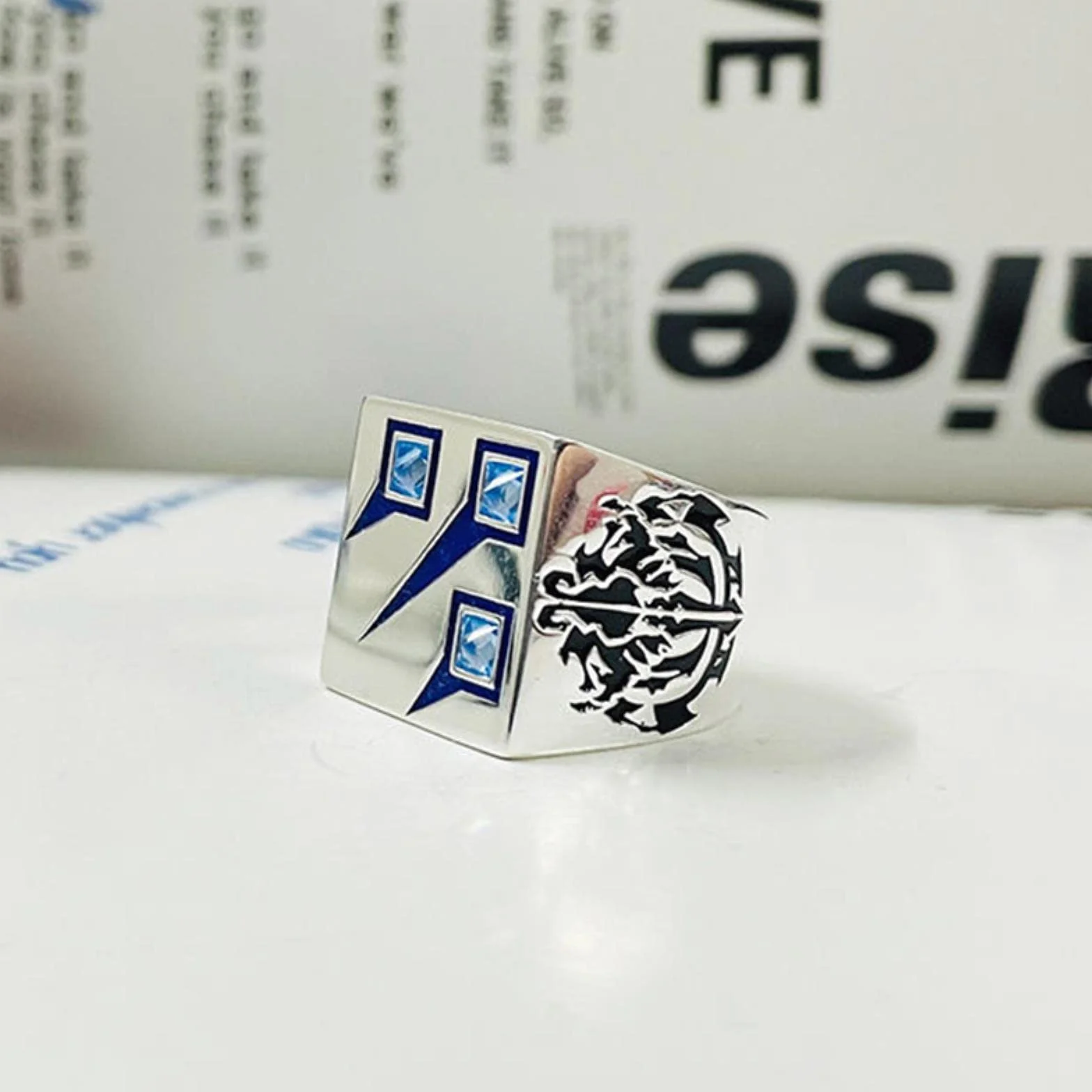 Anime OVERLORD Shooting Star Cosplay Ring YGGDRASIL Ainz Ooal Gown Momonga Unisex Rings Jewelry Prop Accessories