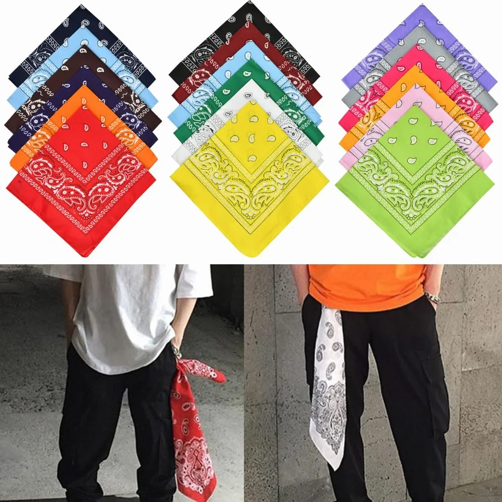 BUYGOO 20 szt. Kolorowe bandany Paisley wielofunkcyjne szaliki na głowę uniseks szaliki na szyję duże chusty w kolorach asortymentowych kwadratowe bandany na głowę dla mężczyzn i kobiet/dam (55 x 55